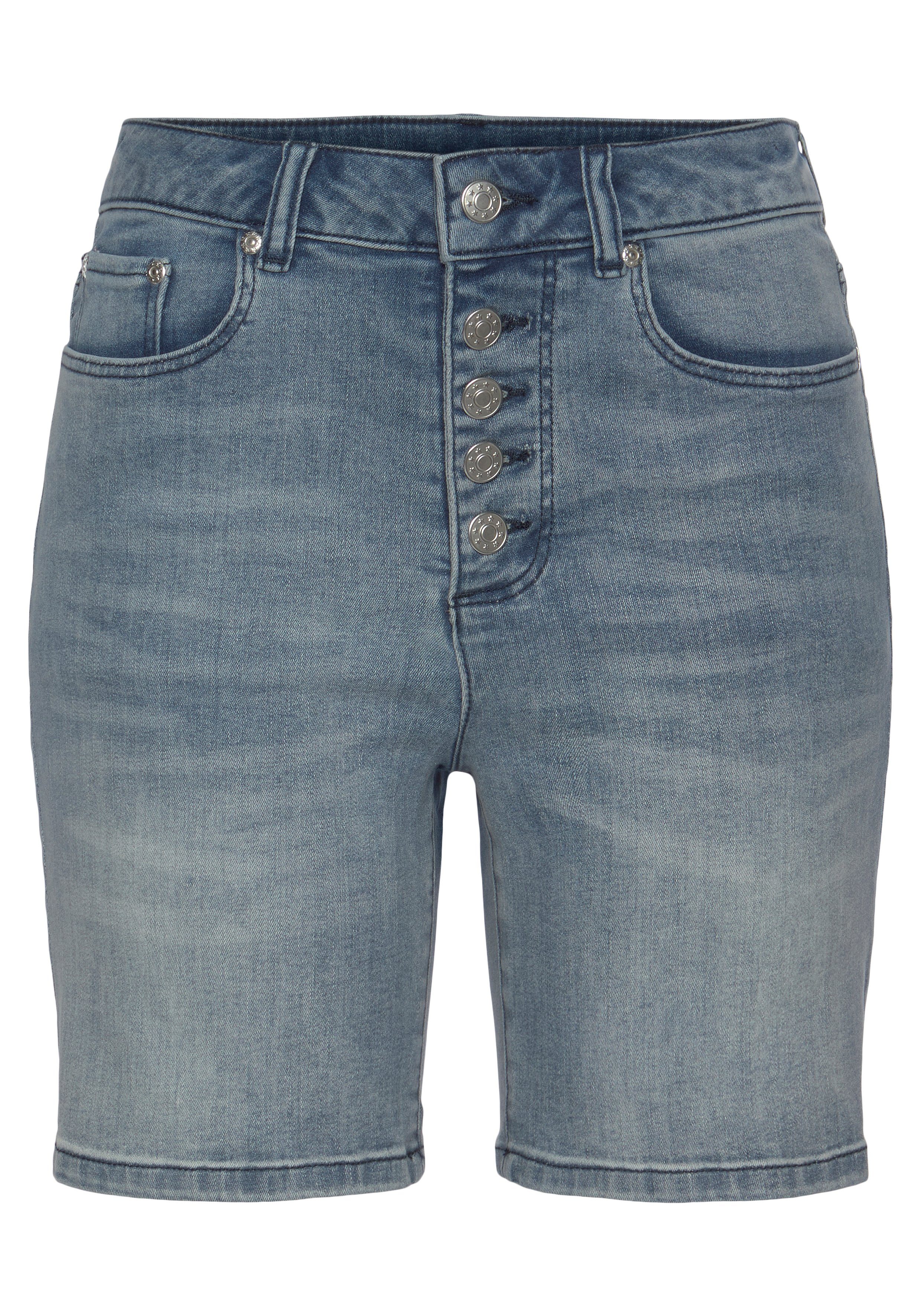 Buffalo Jeansshort in high-waist-vorm, stretchpercentage, zomershort, figuurvormend