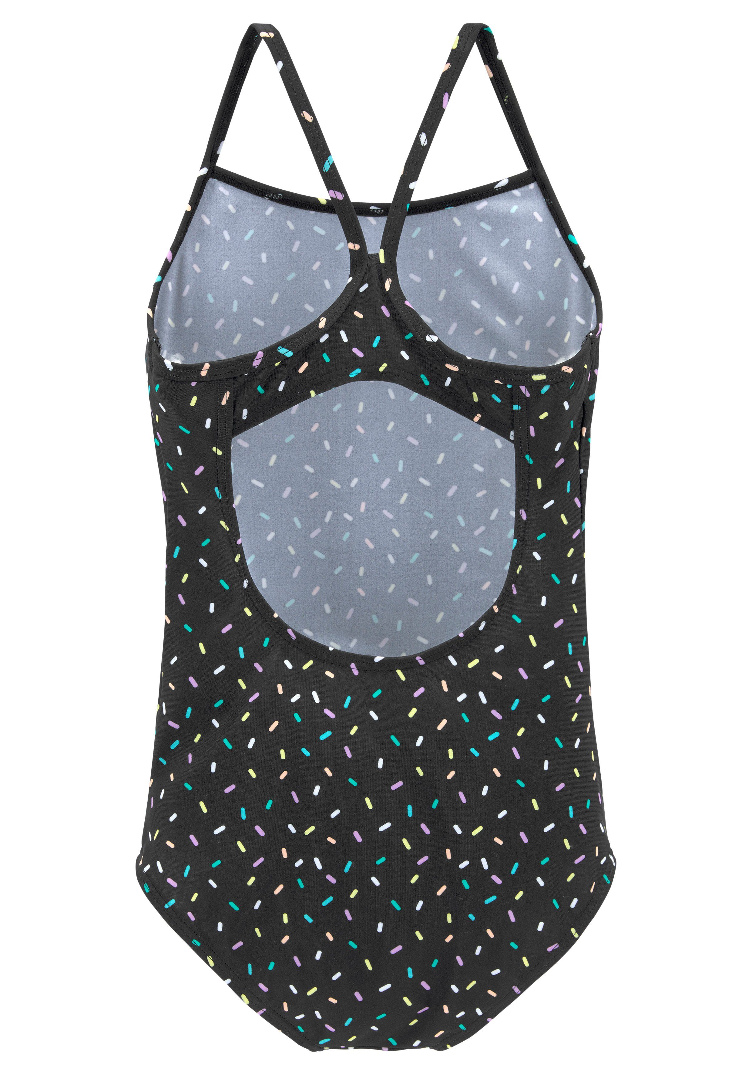 Buffalo Badpak Candy Kids met racerback, van gerecycled polyamide badpakken maat 158/164 zwart