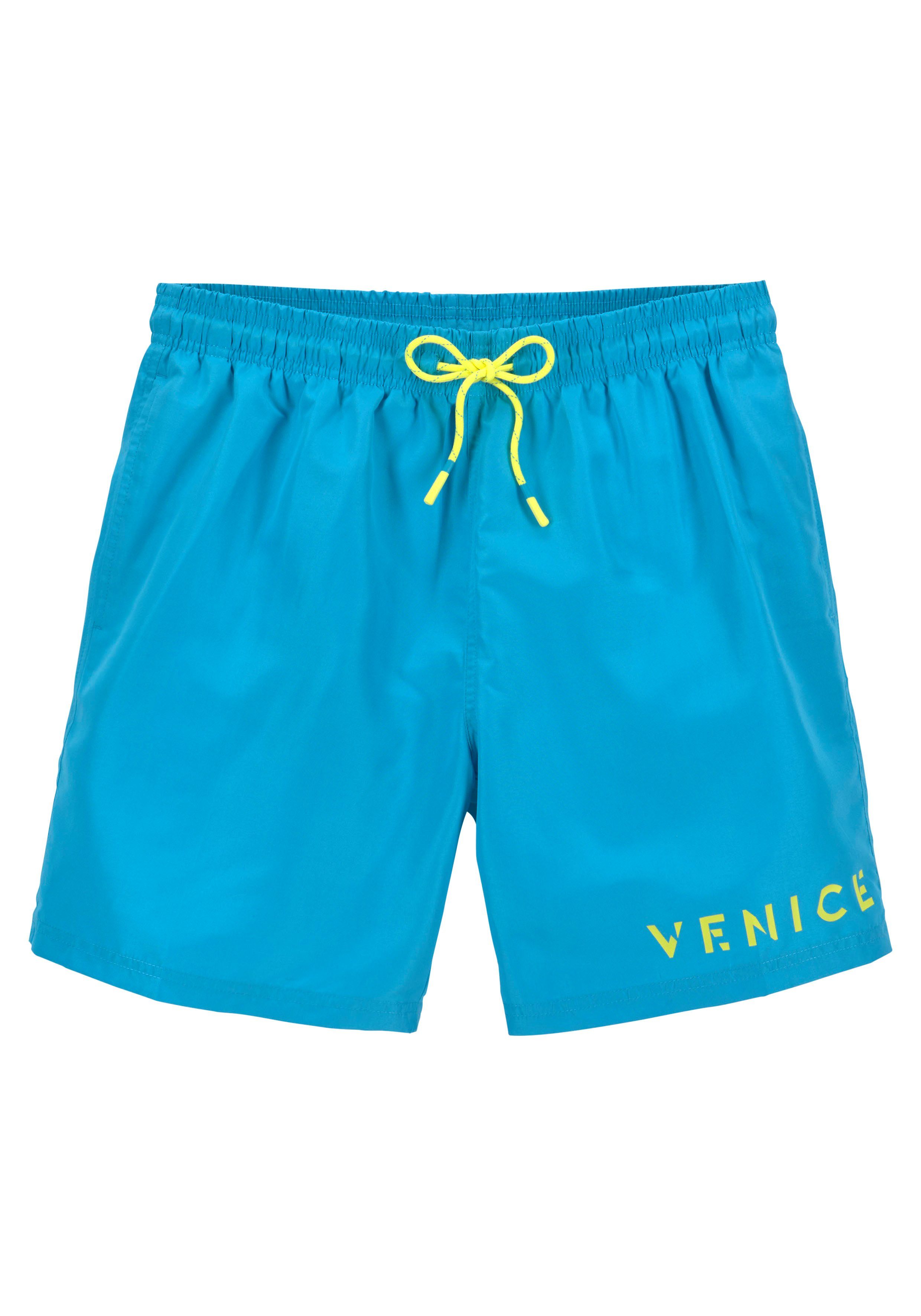 Venice Beach Zwemshort zij-instapzak met rits heren maat L blauw