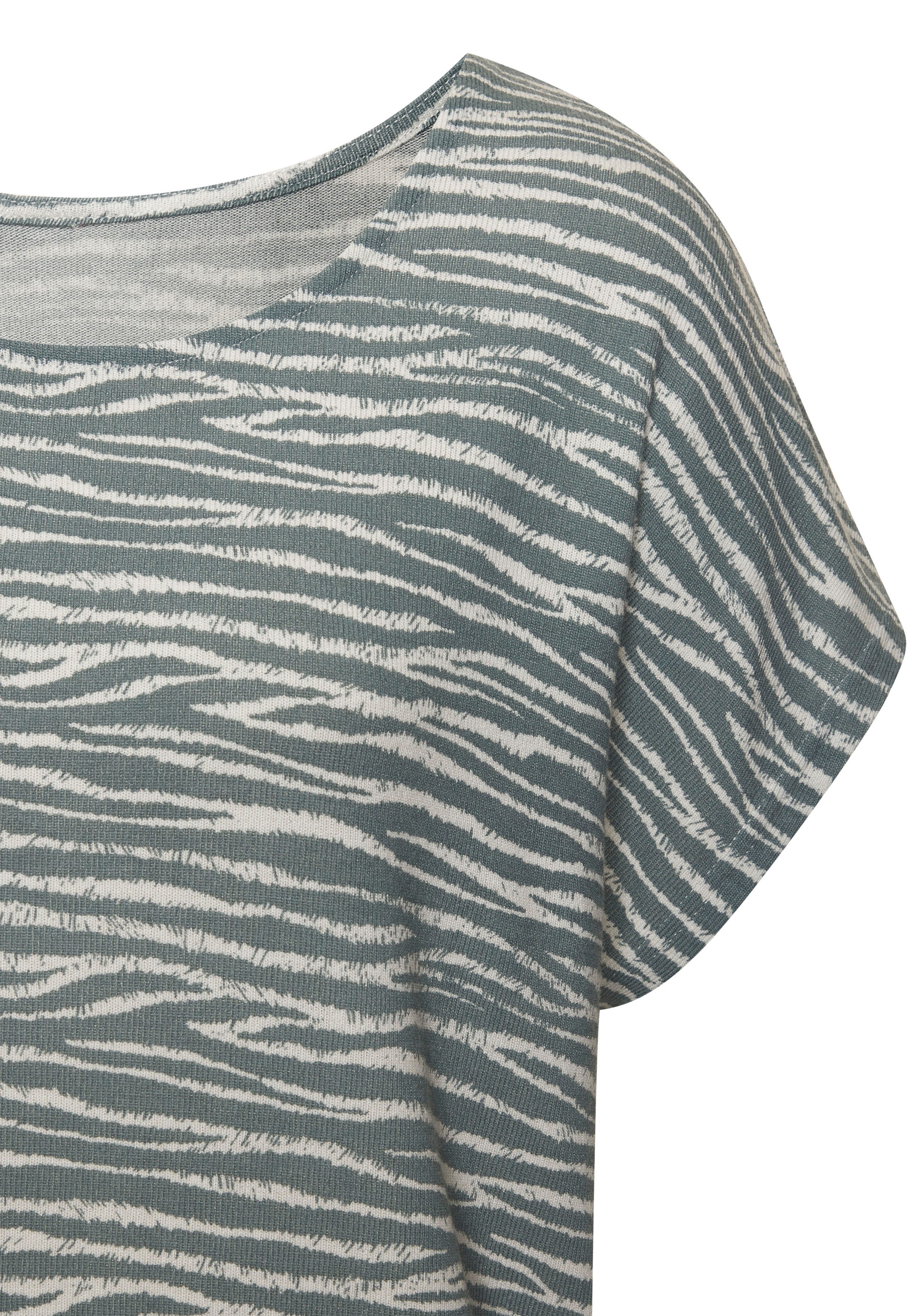 Lascana Shirt met korte mouwen Met modieus zebra-patroon