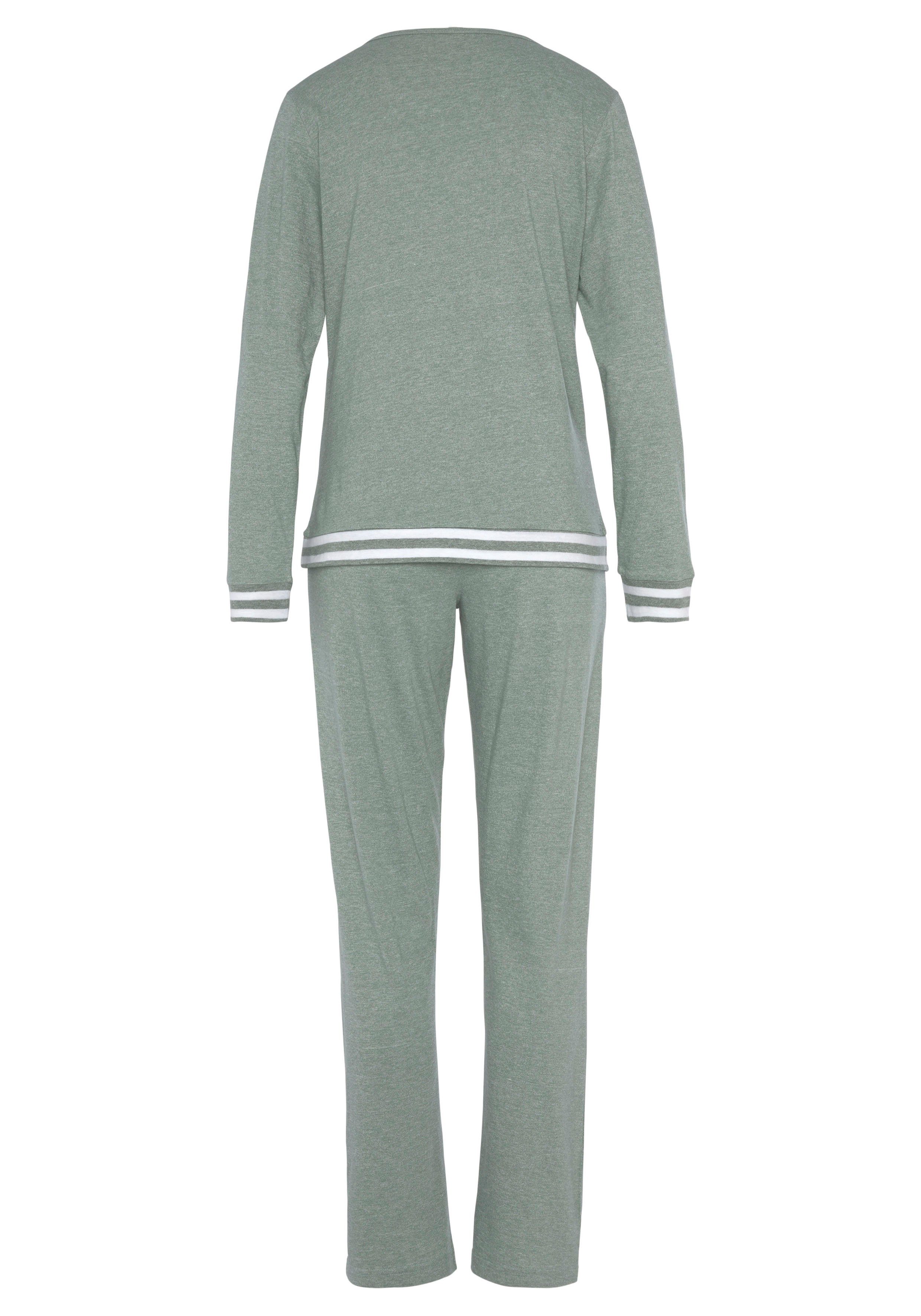 Vivance Dreams Pyjama met gestreepte boorden (2-delig)