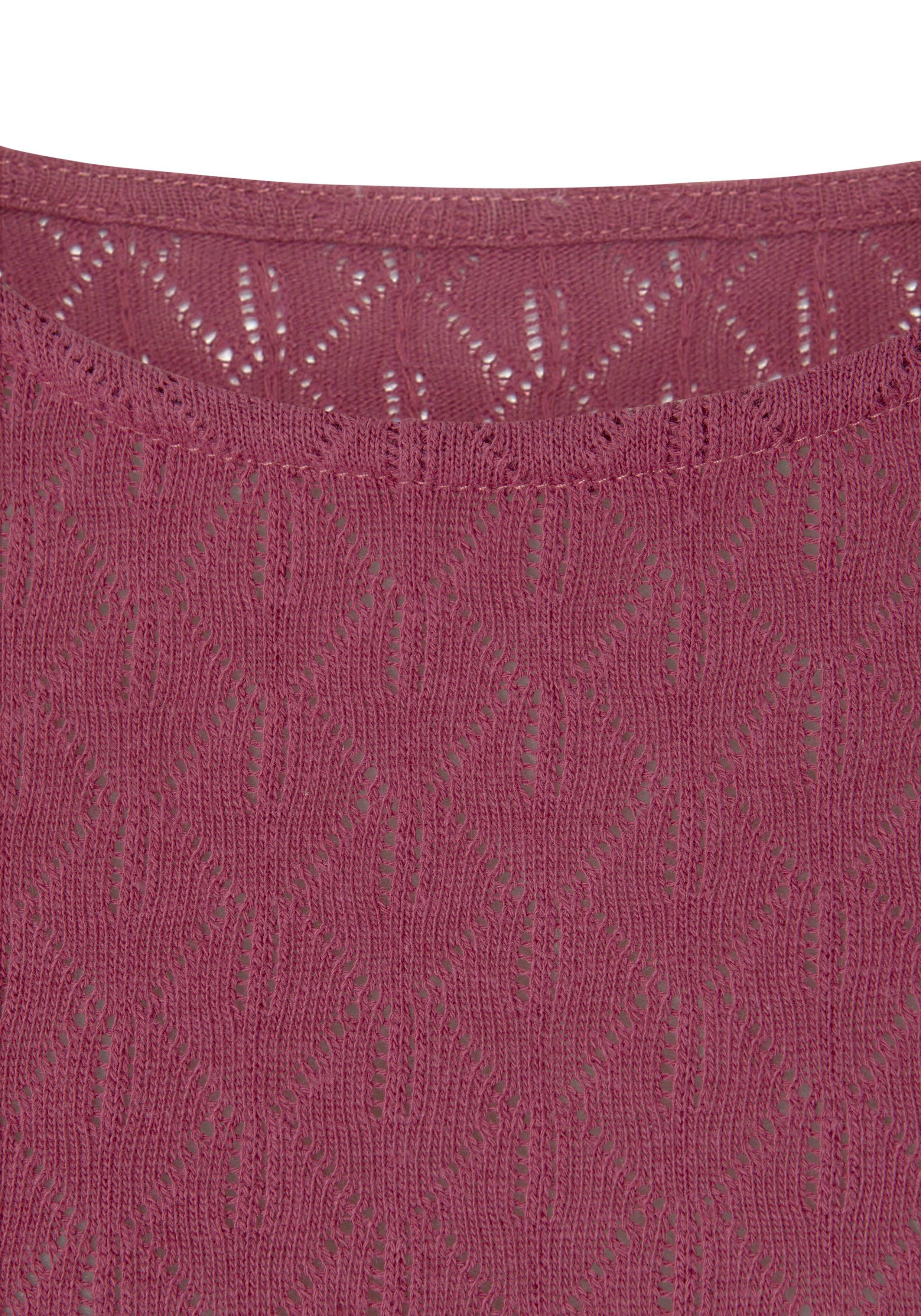 Vivance Shirt met lange mouwen Met modieus ajourpatroon (1-delig)