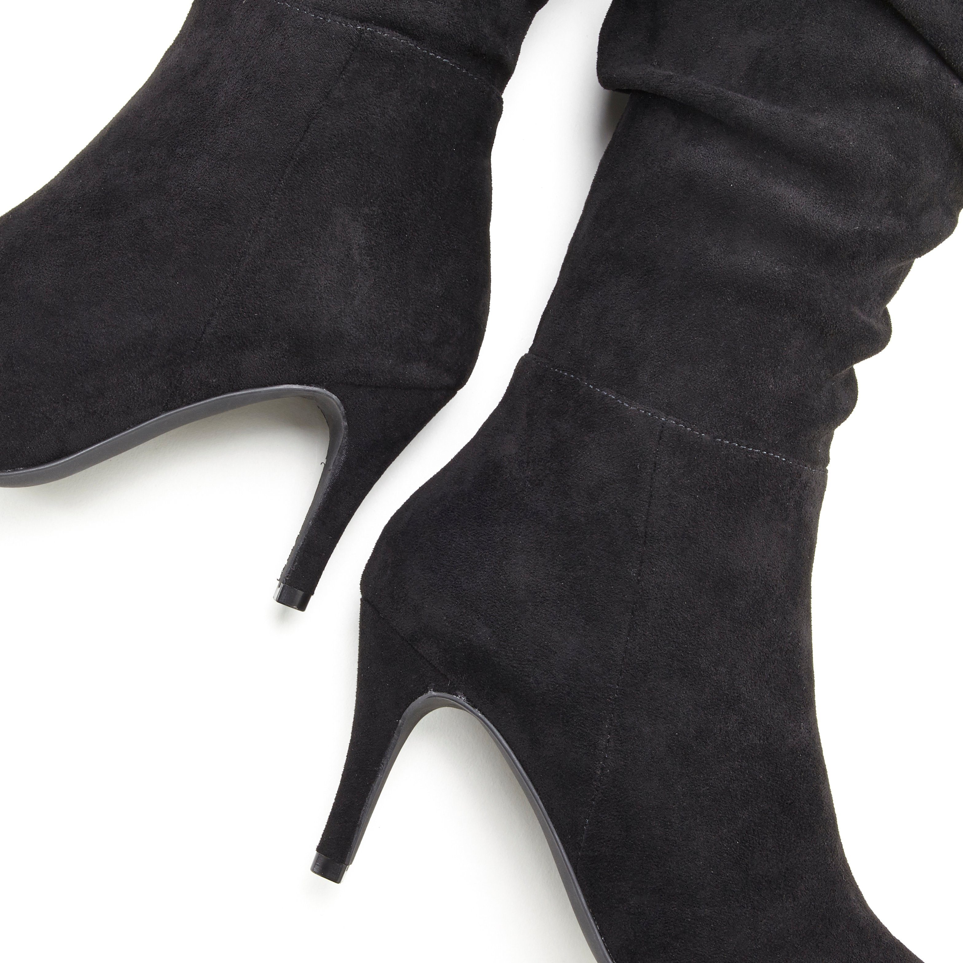 Lascana Laarzen met ritssluiting met modieuze rimpeling, lange schacht, high-heel enkellaars, slouchy boots