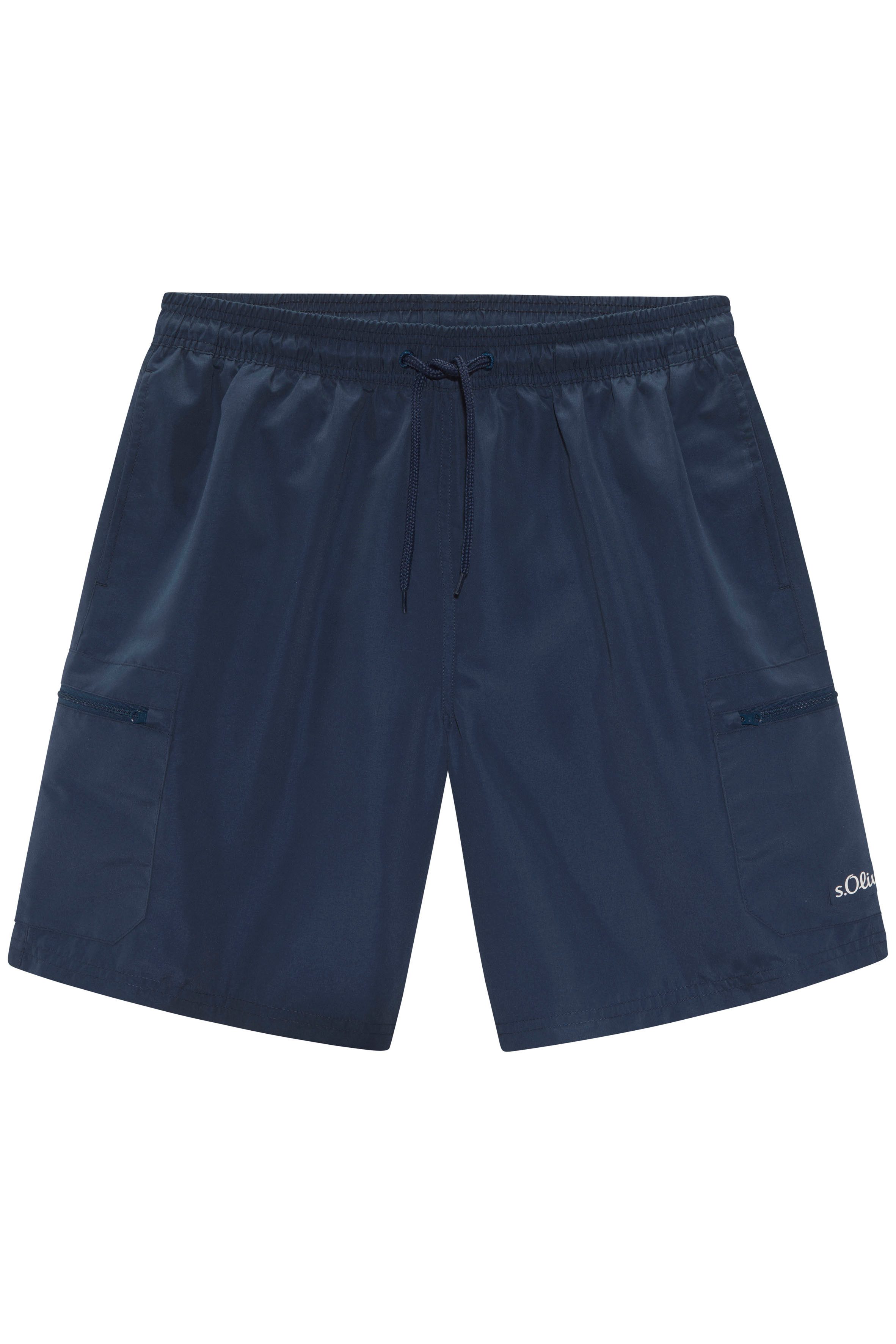 s.Oliver RED LABEL Beachwear Zwemshort Malcom uni in cargo-stijl