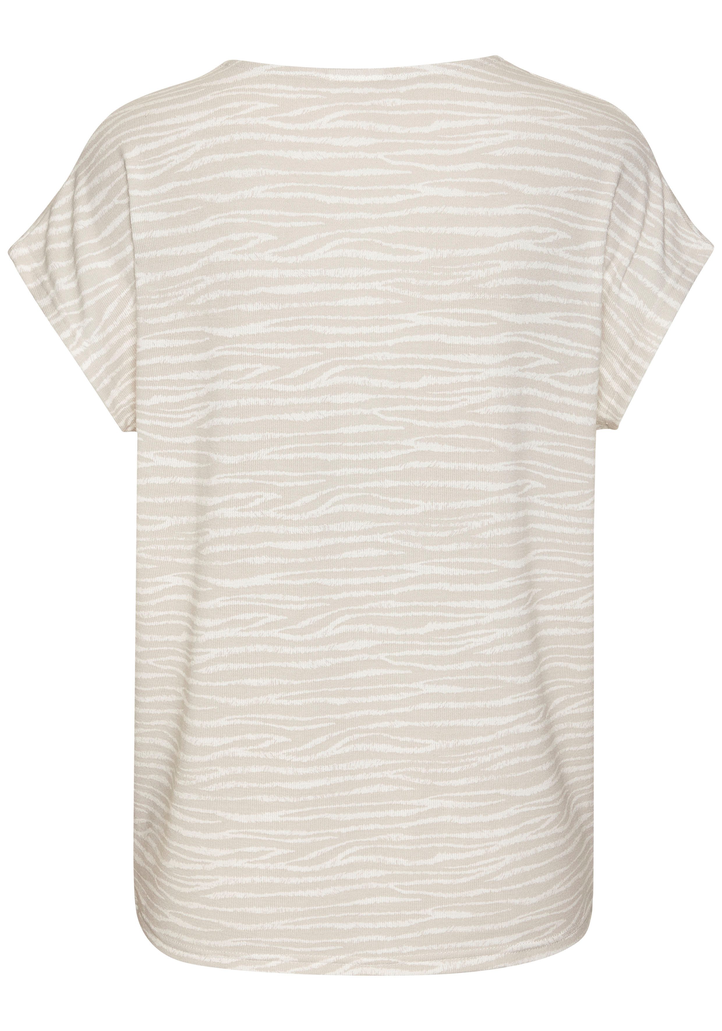 Lascana Shirt met korte mouwen Met modieus zebra-patroon