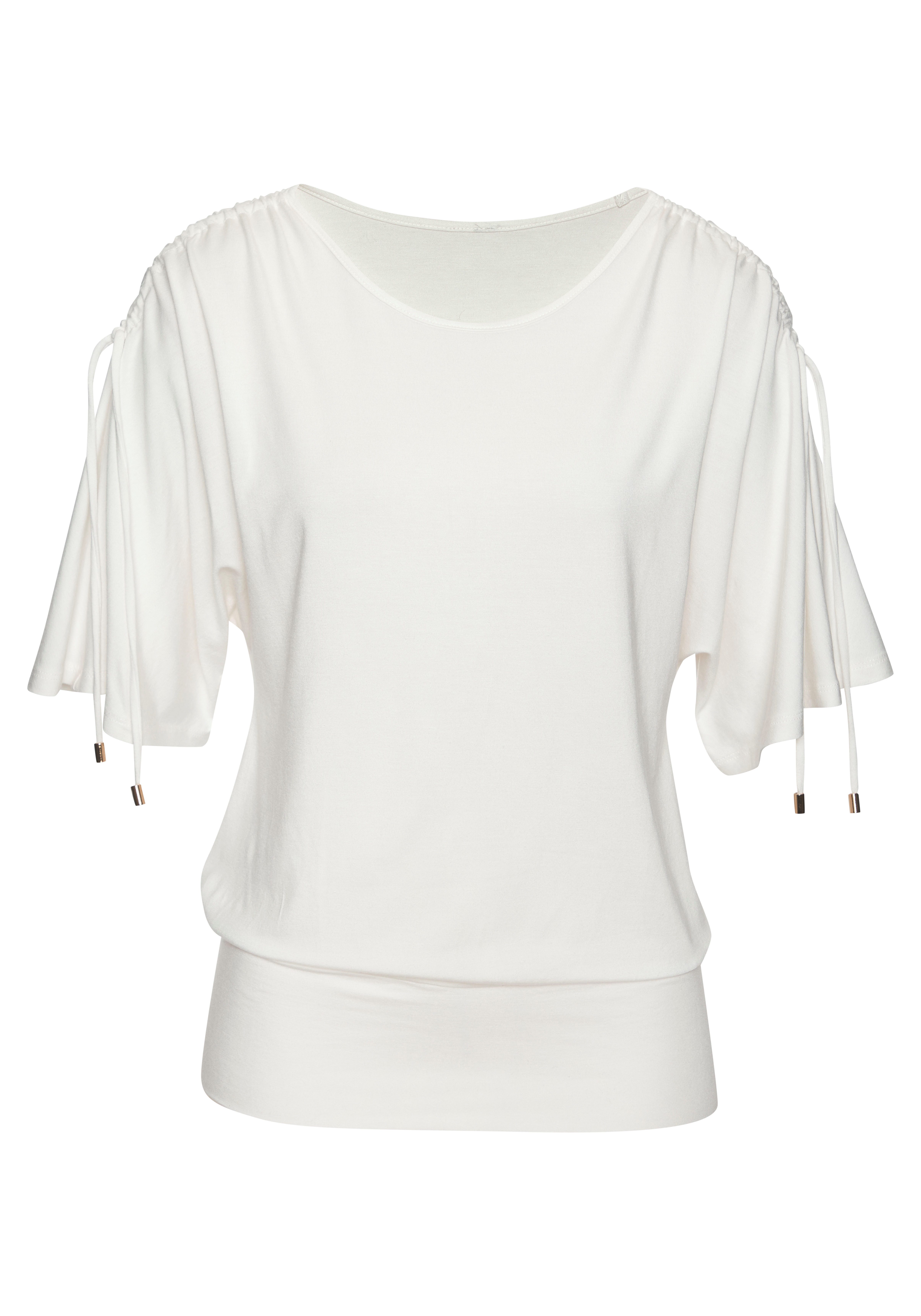 Lascana Shirt met ronde hals Met variabele mouwlengte van zachte viscose-stretch