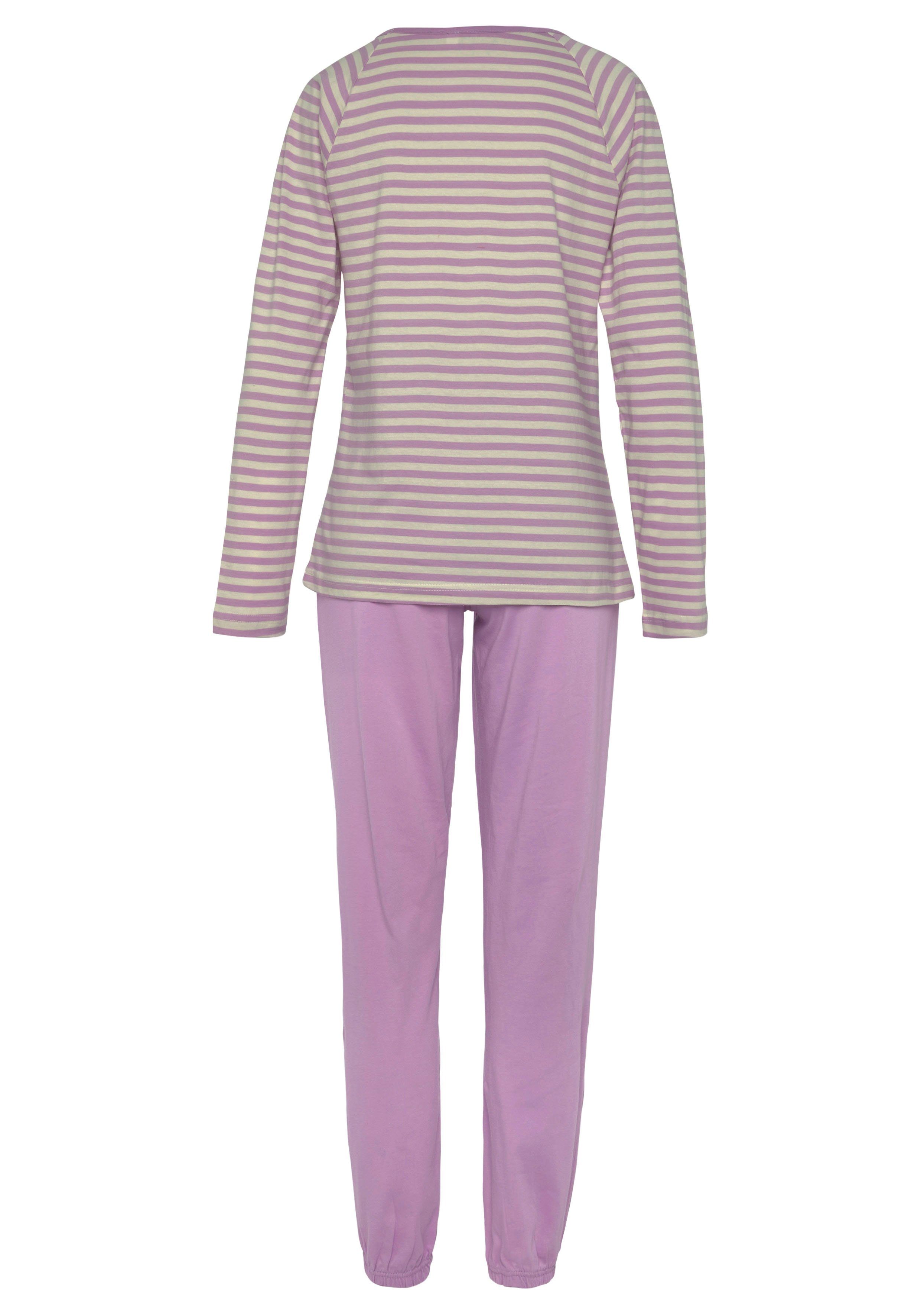 Vivance Dreams Pyjama met strepen van voorgeverfd garen