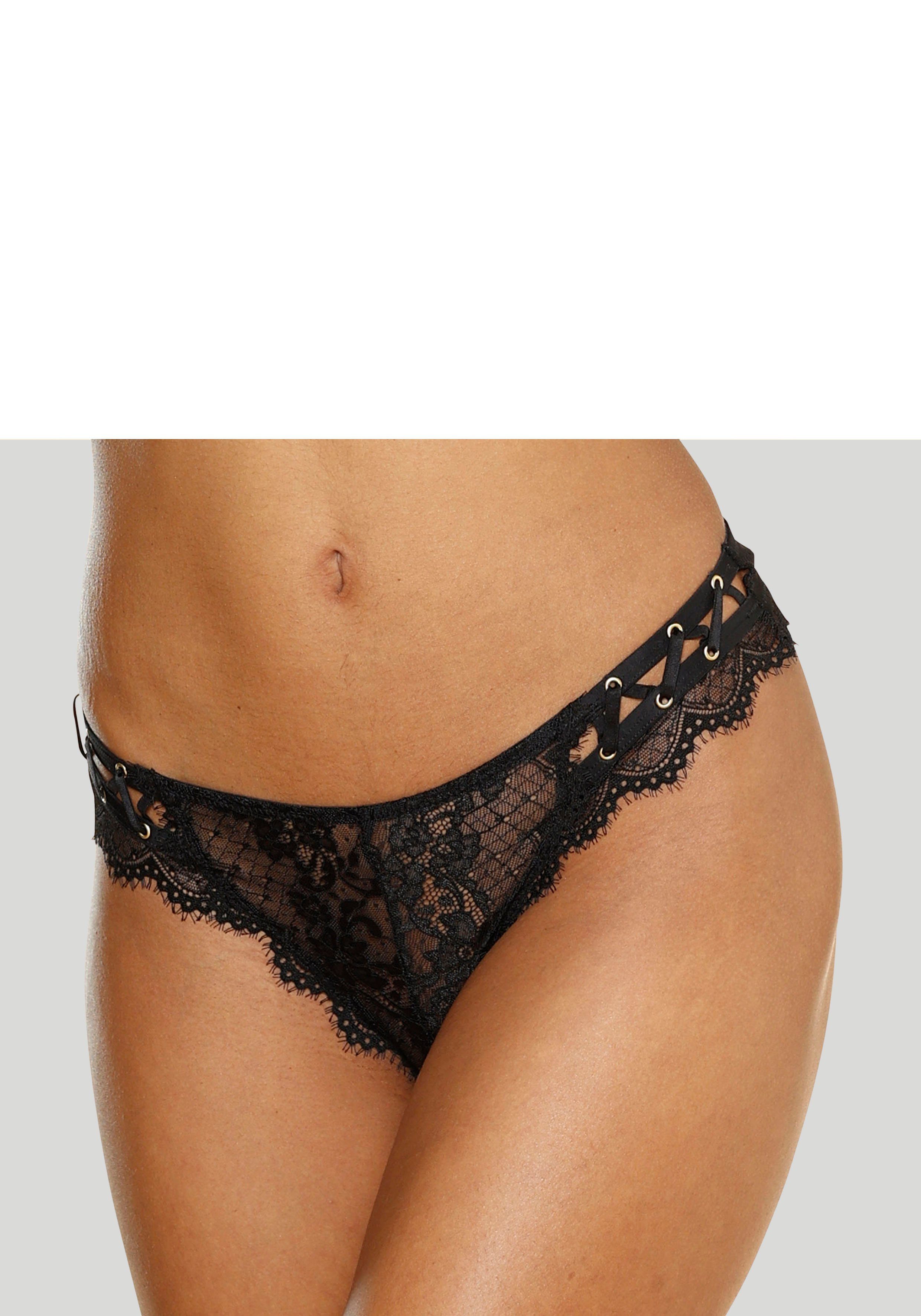 petite fleur gold String van stijlvol transparant kant