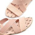 vivance sandaaltjes met elastische riempjes en stijlvolle sleehak roze