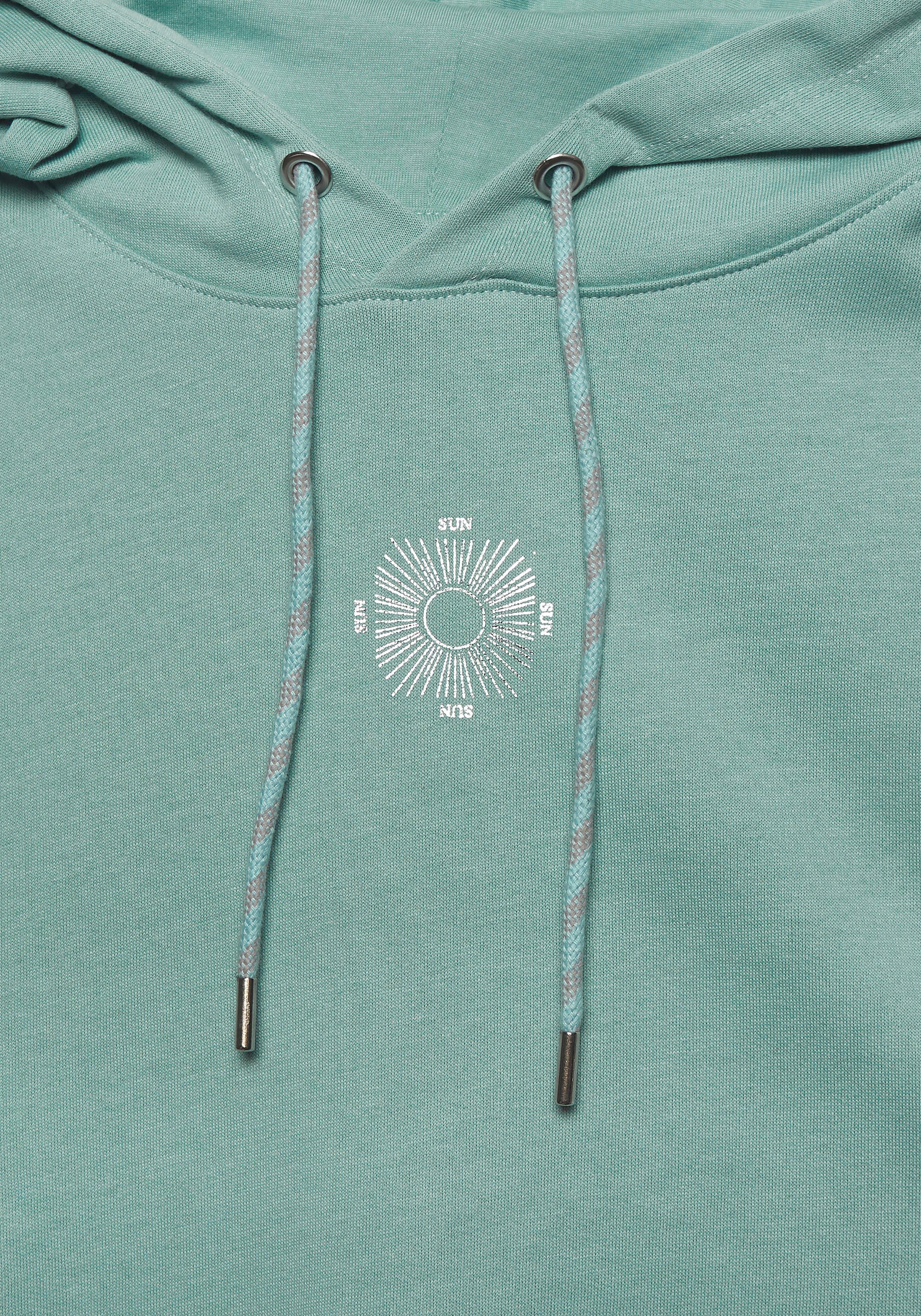 Buffalo Hoodie Capuchon sweatshirt met grote rugprint - met glanseffect, loungewear