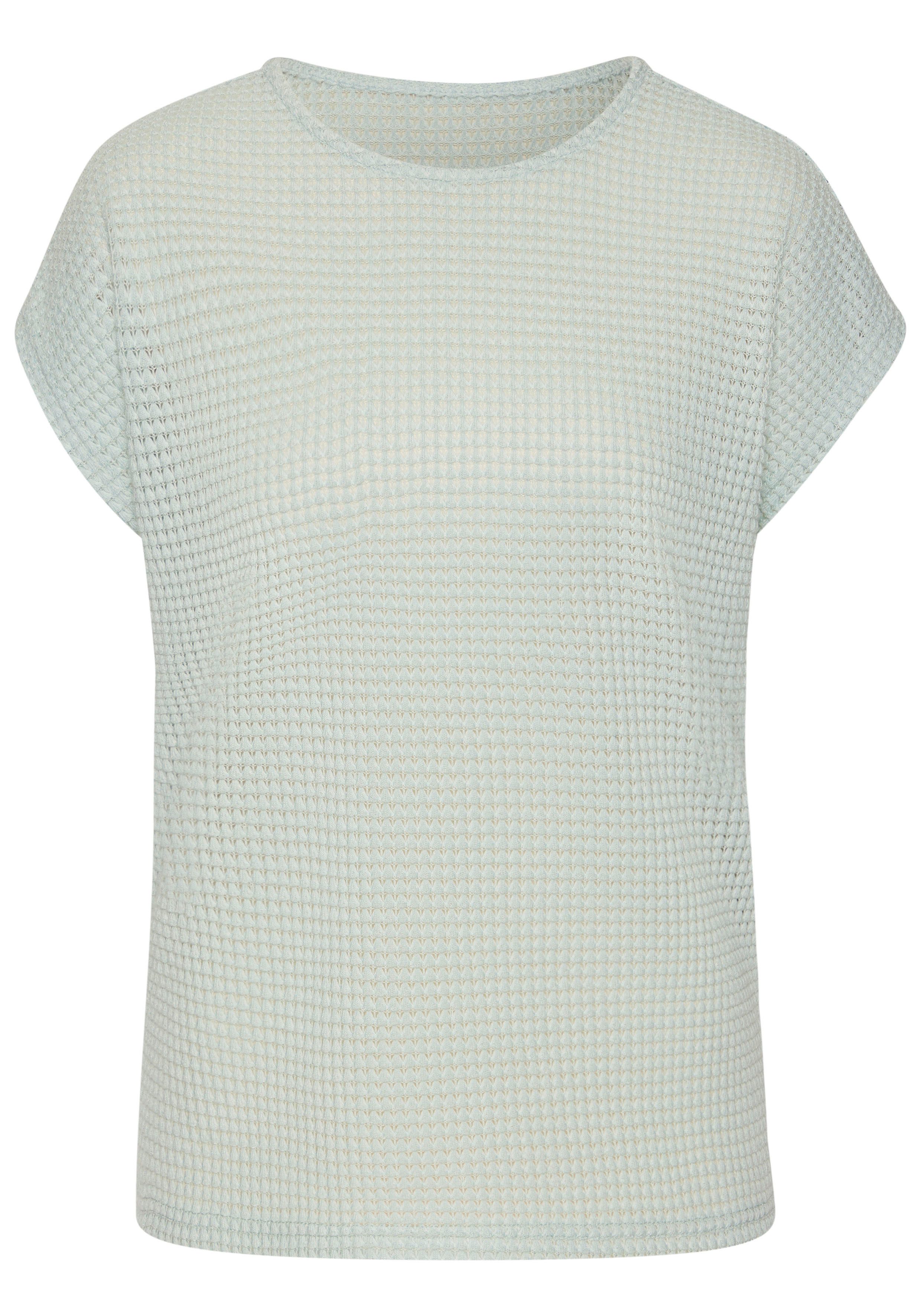 Vivance Shirt met korte mouwen Met modieuze wafelstructuur van kreukvrije breikwaliteit (Set van 2)