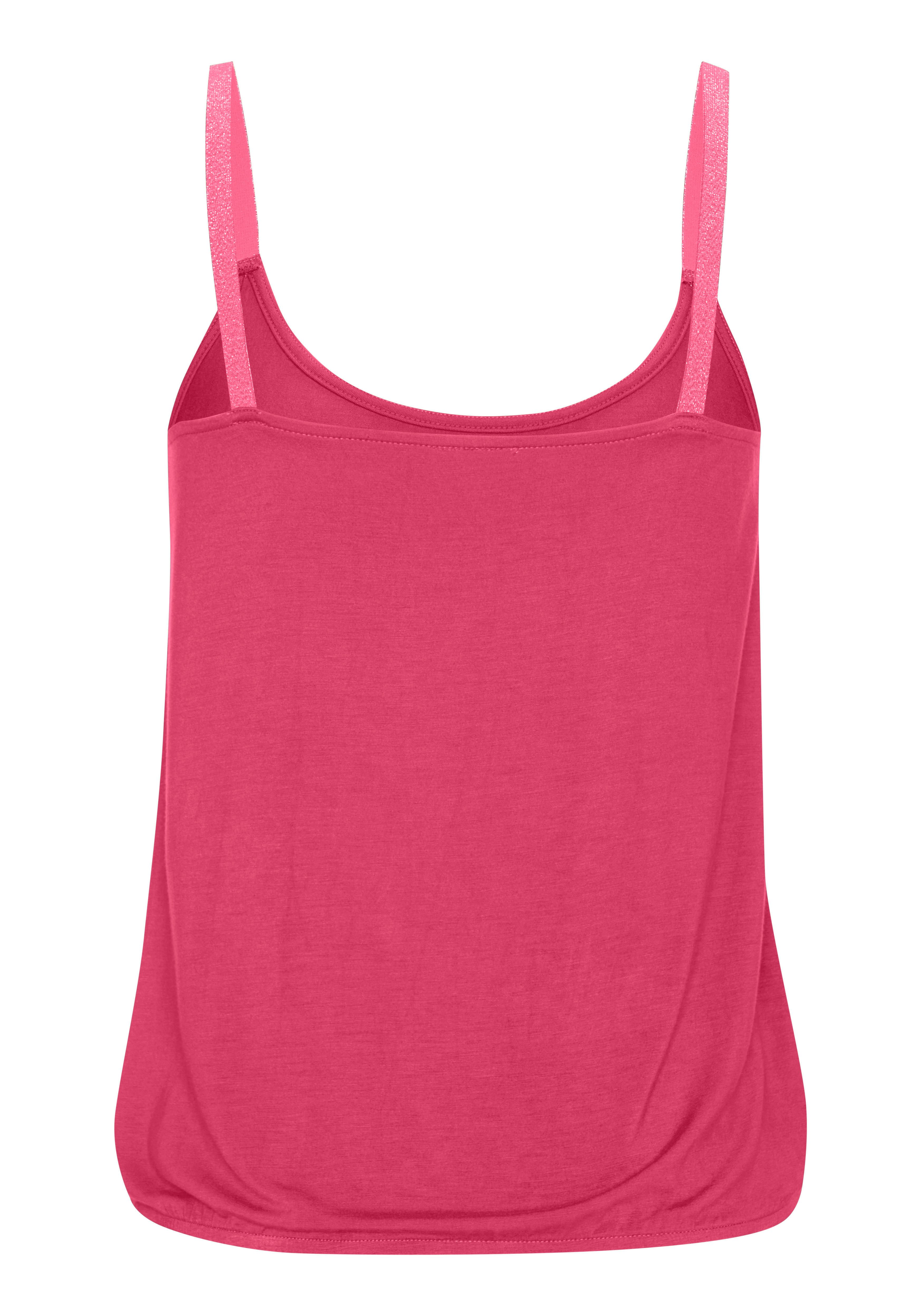 Vivance Top Met elastische glitters van zachte viscose-stretch (Set van 2)