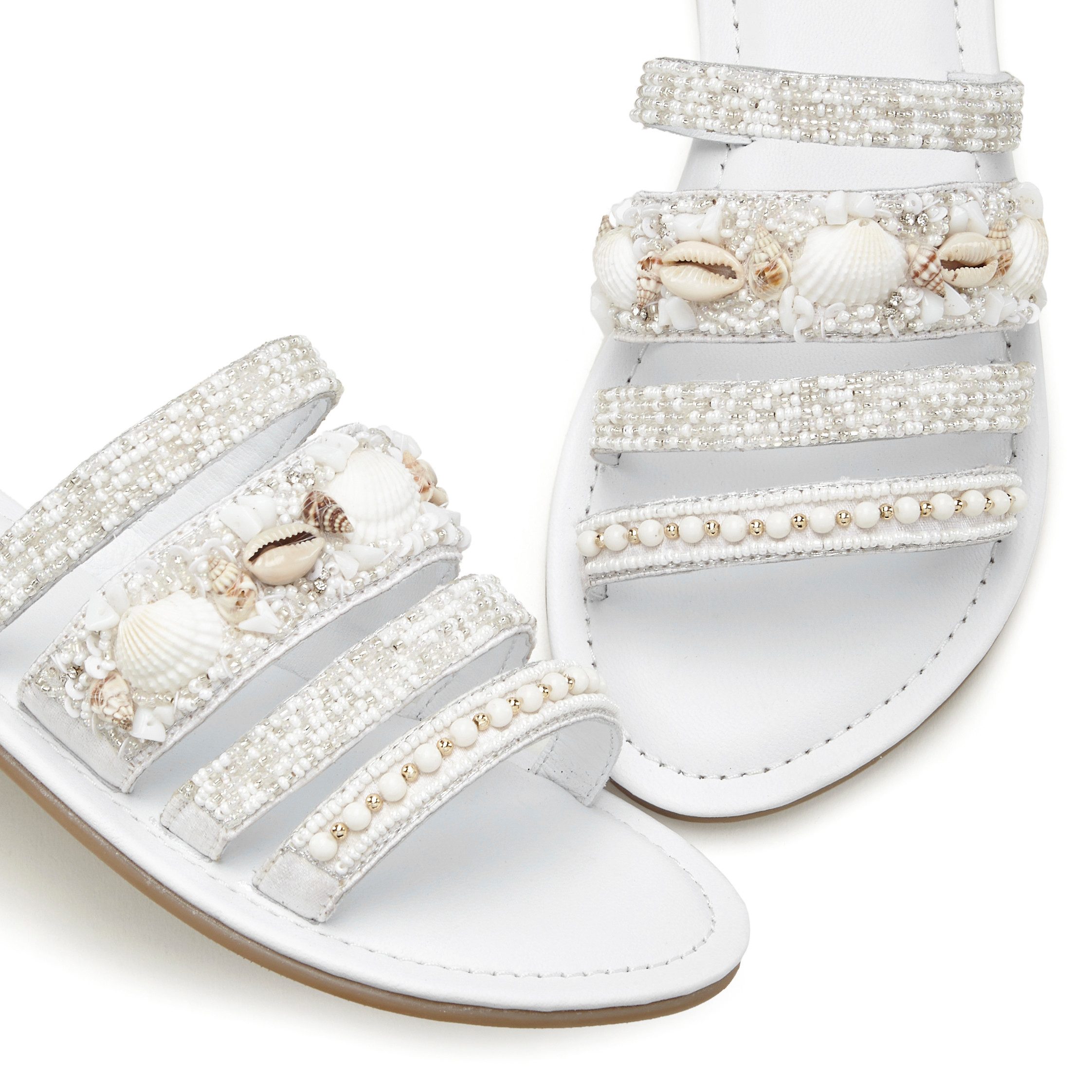 Lascana Slippers Sandaal, zomerschoen, mule, met luxueus gegarneerde riempjes