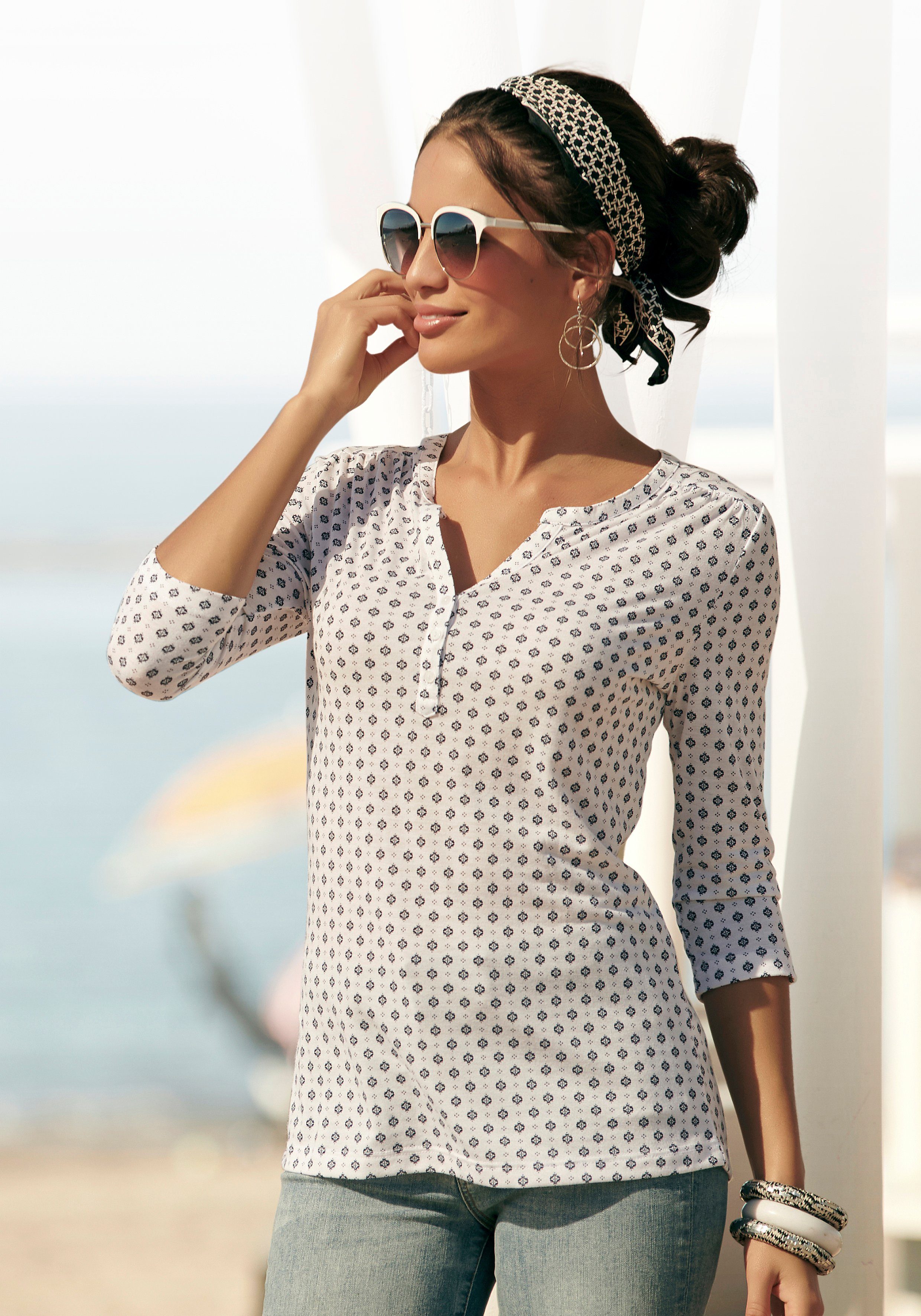 Lascana Shirt Met knoopsluiting van onderhoudsvriendelijke kwaliteit met viscose