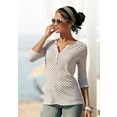 lascana shirt met 3-4-mouwen in modieuze blouse-look wit
