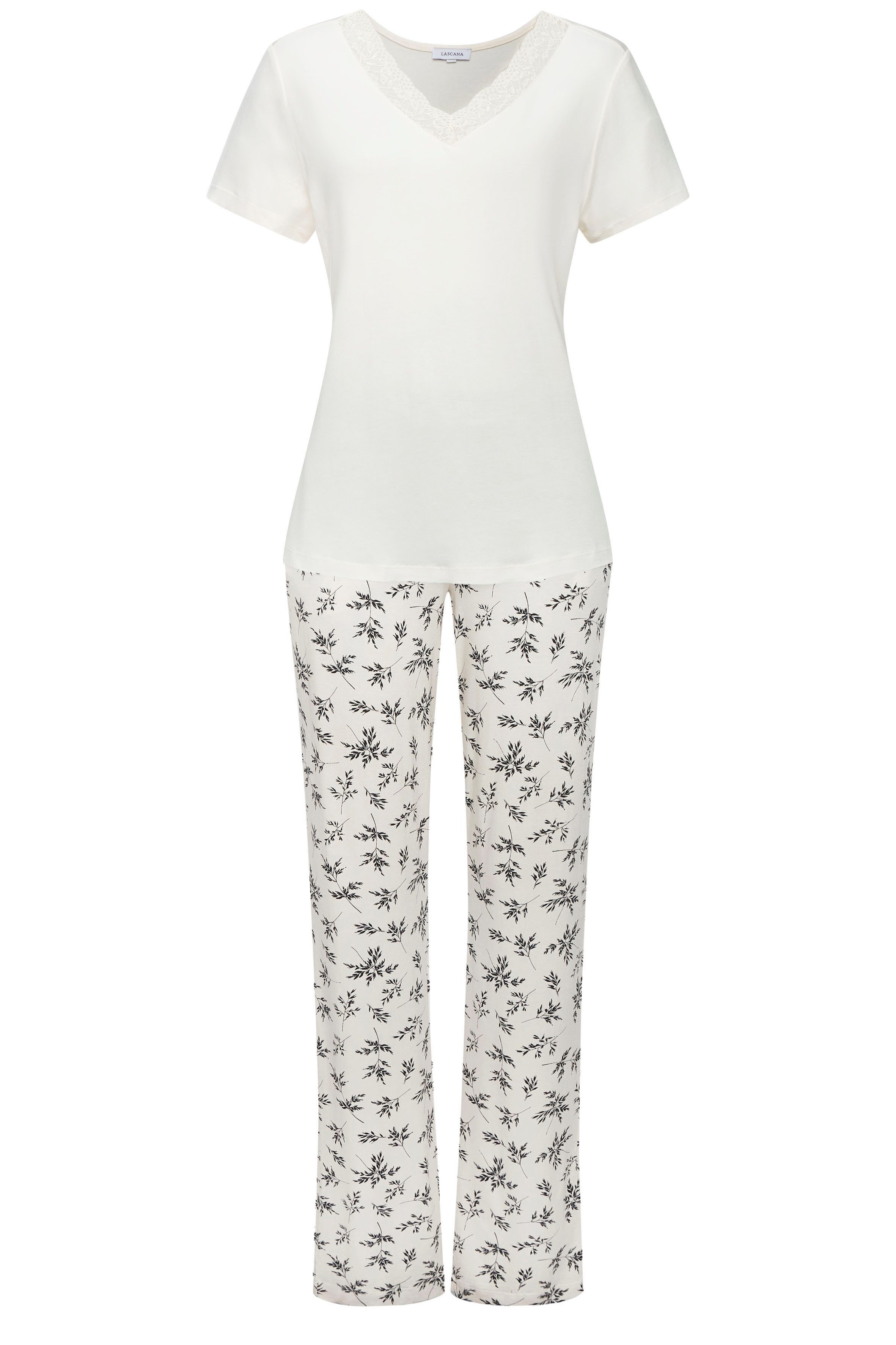 Vivance Dreams Pyjama met leuke bloemenprint (set, 2-delig) pyjama's maat 32/34 wit