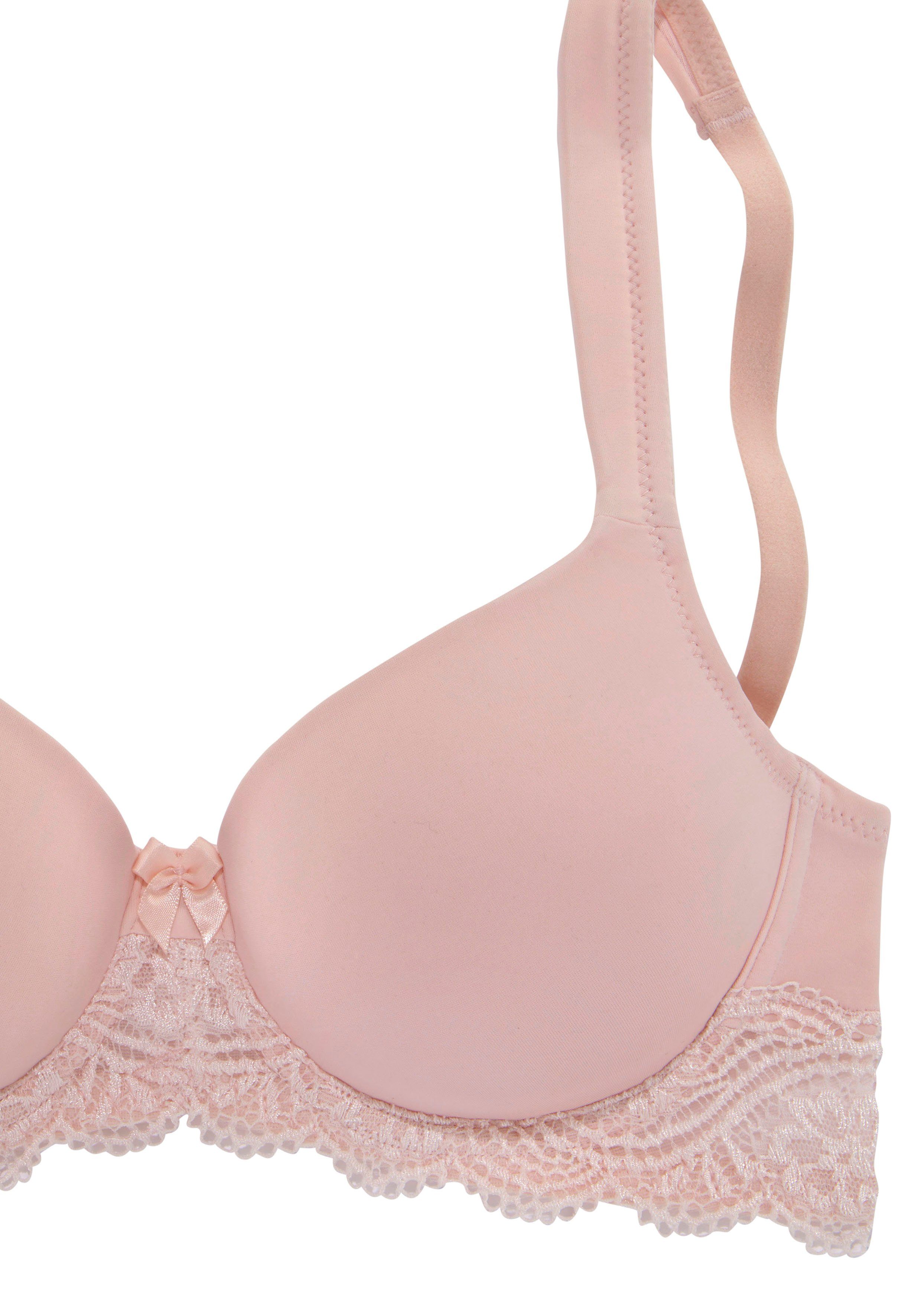 Lascana Bh met steuncups met beugels, naadloze voorgevormde cups, kanten details, lingerie