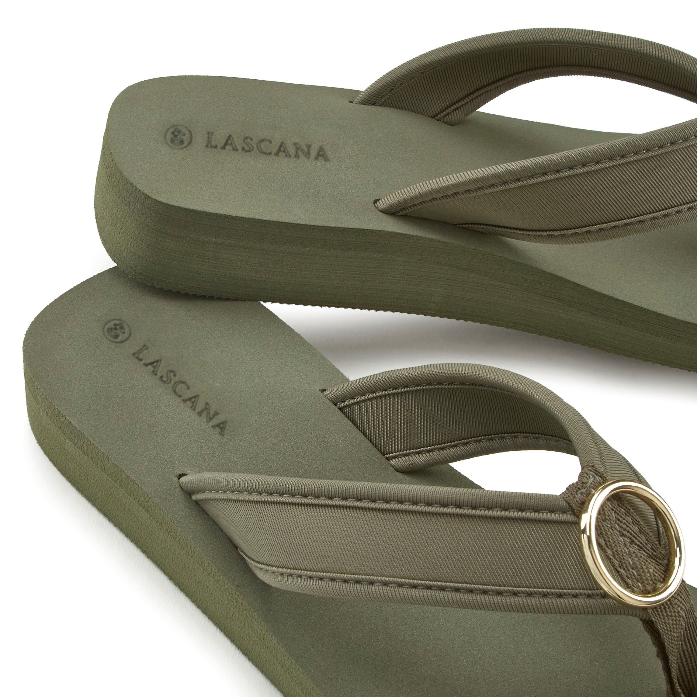 Lascana Badslippers Sandaal, pantoletten, badschoen met ringapplicatie "Italië" VEGAN