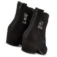 lascana laarsjes boots met modieuze kanten inzet en comfortabele blokhak, veganistisch zwart