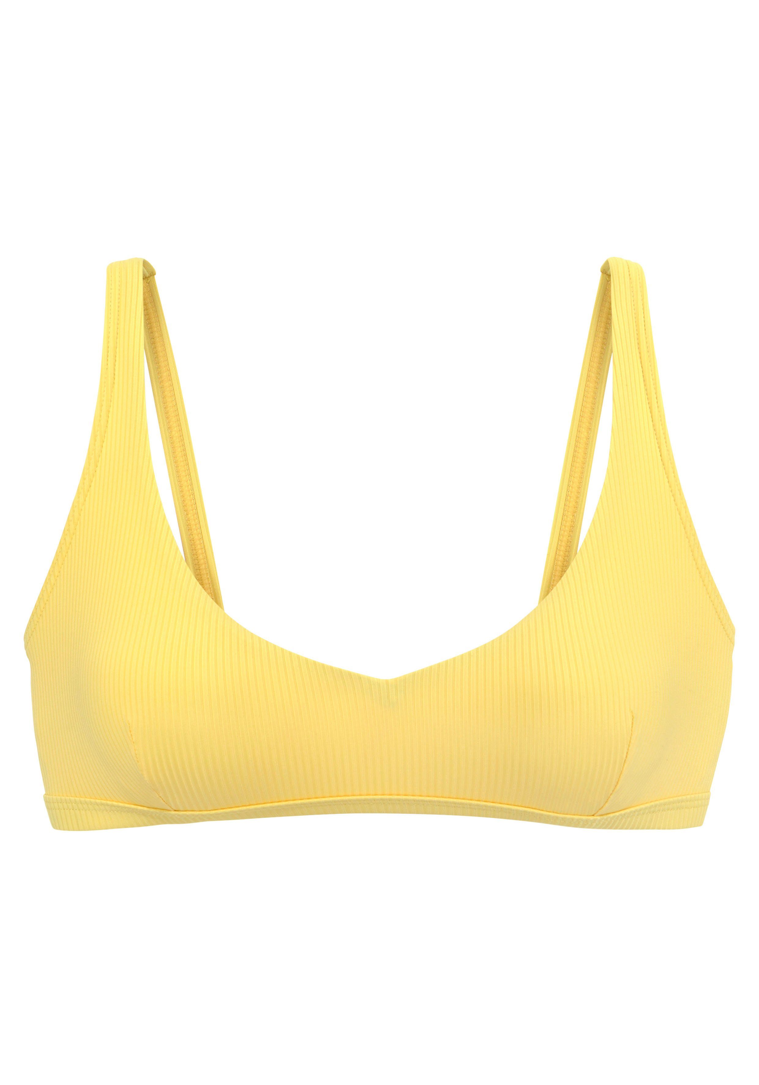 Venice Beach Bustierbikinitop Lucky van geribbelde structuurstof bikini tops maat C/D C/D geel