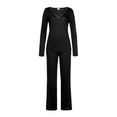 lascana pyjama met details van kant zwart