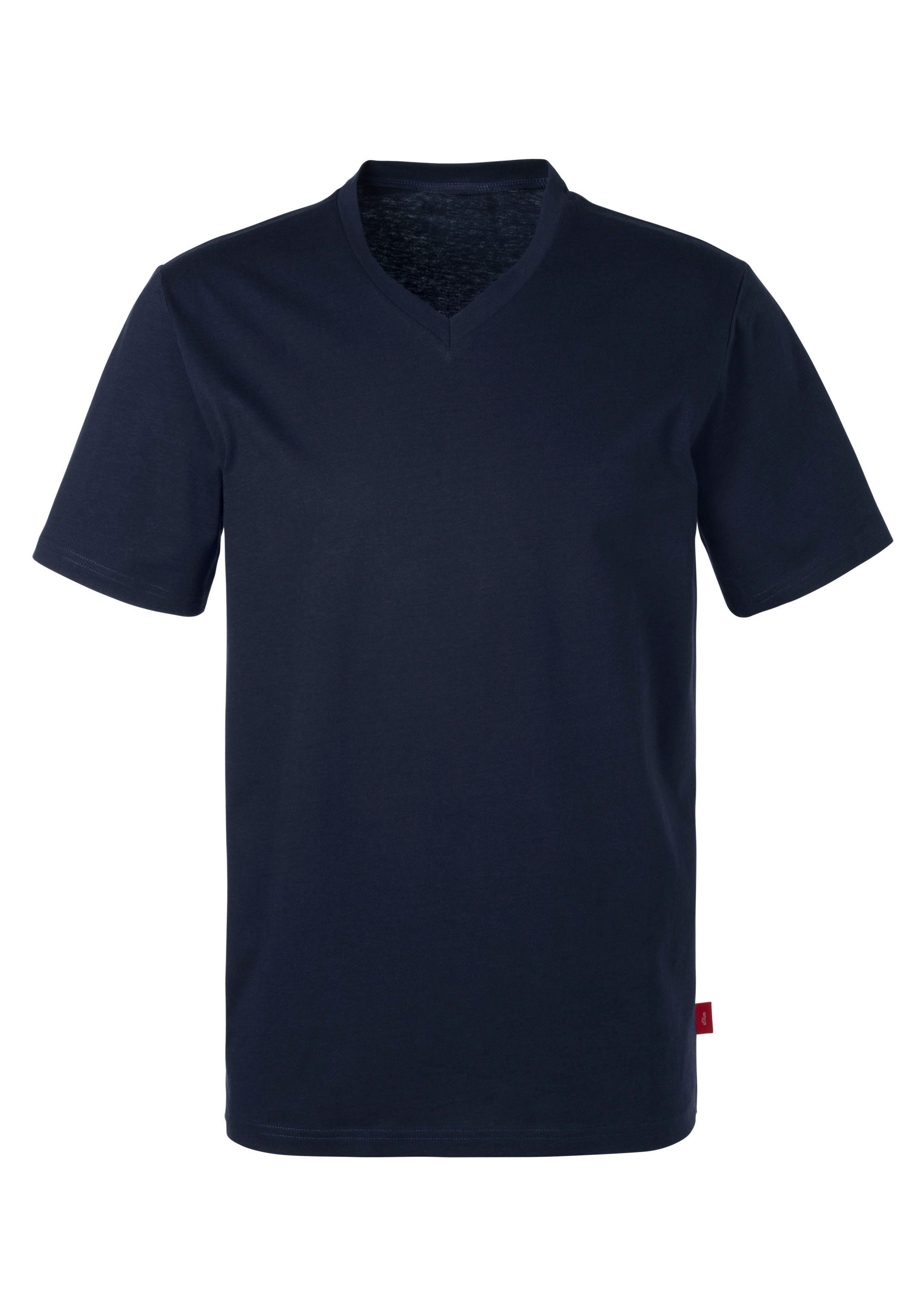 s.Oliver RED LABEL Beachwear T-shirt in uni (Set van 3)