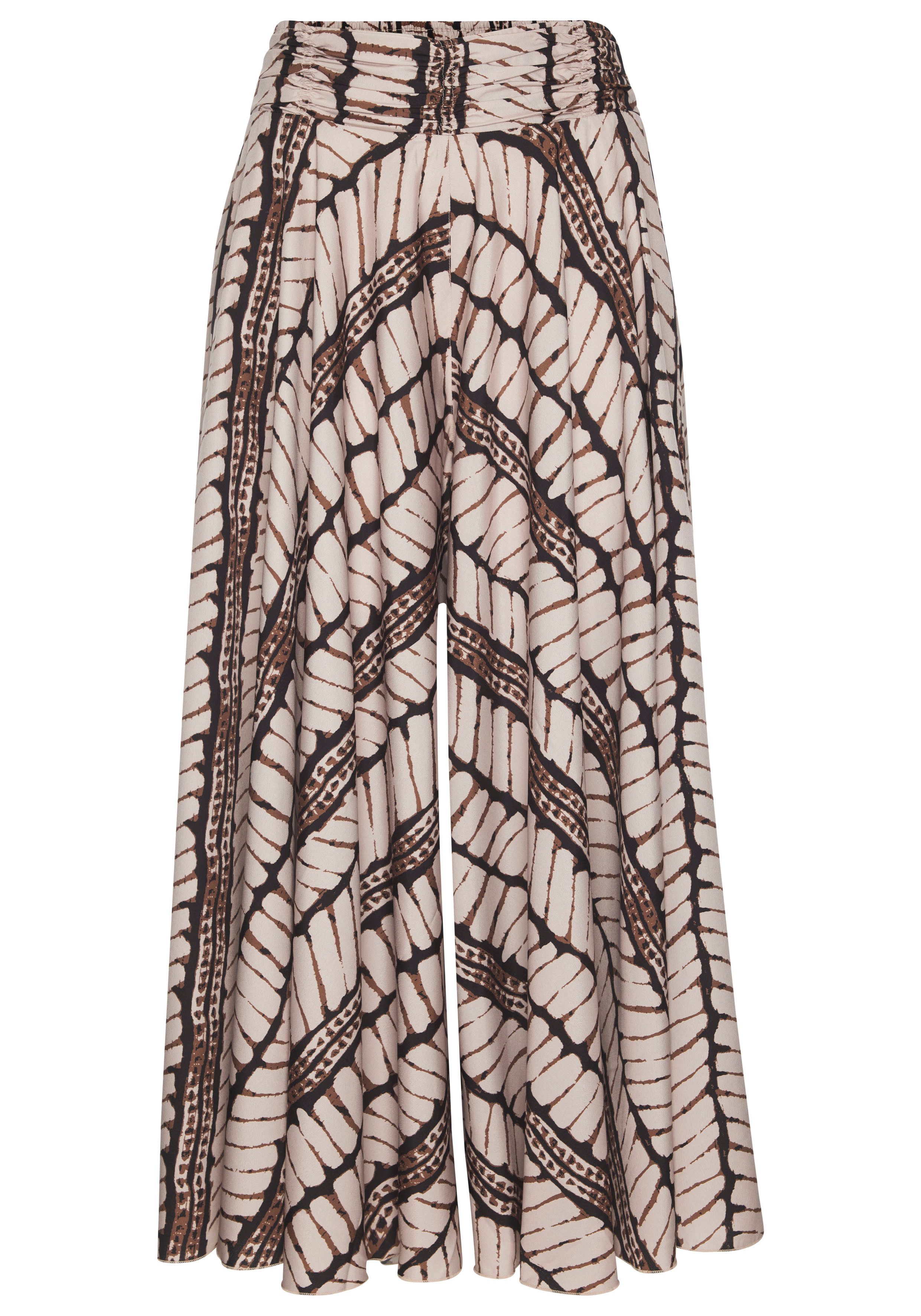Lascana Broekrok met all-over print, culotte stijl, extra wijde pijpen