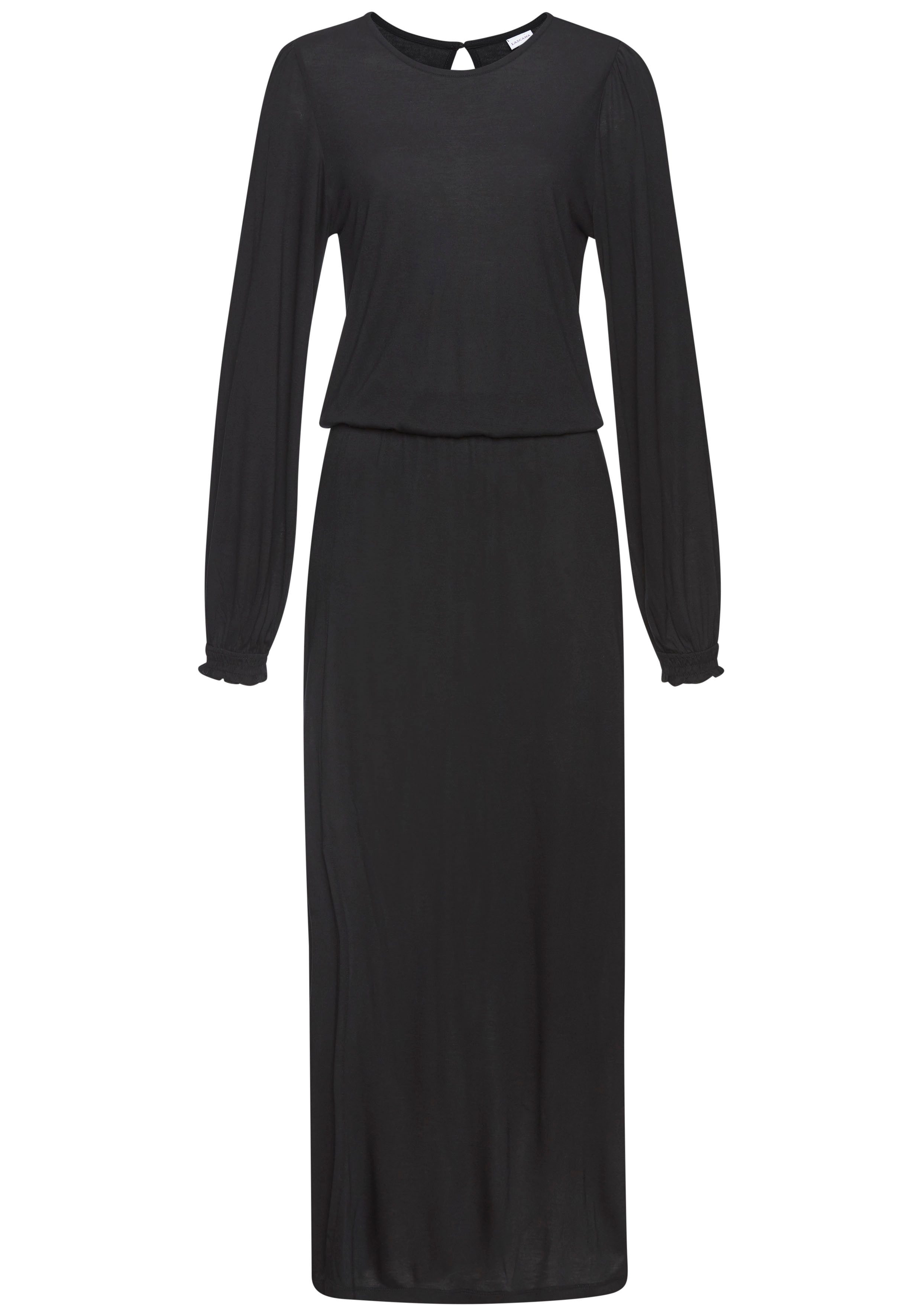 Lascana Maxi-jurk met zijsplit, eenvoudig jerseyjurk, basic