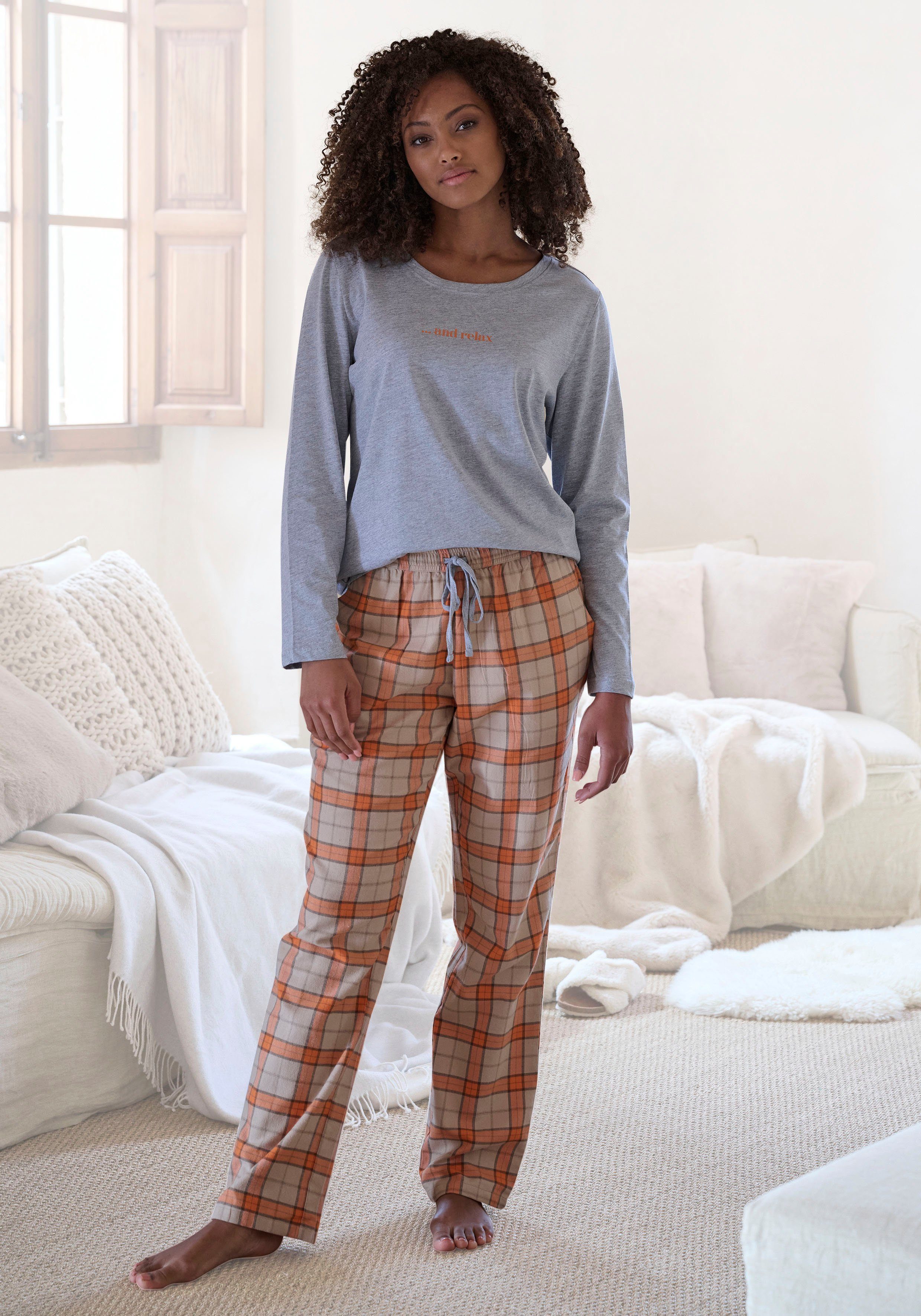 Vivance Dreams Pyjama van knuffelzacht flanel (2-delig)