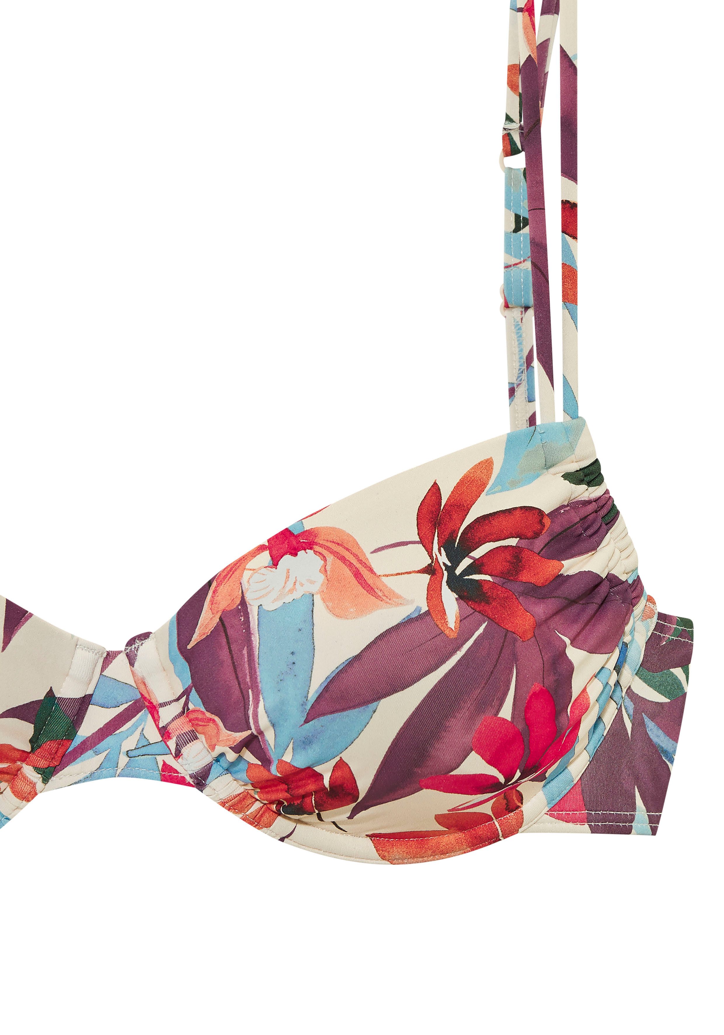 Lascana Beugelbikinitop Imani met zomerse bladerenprint