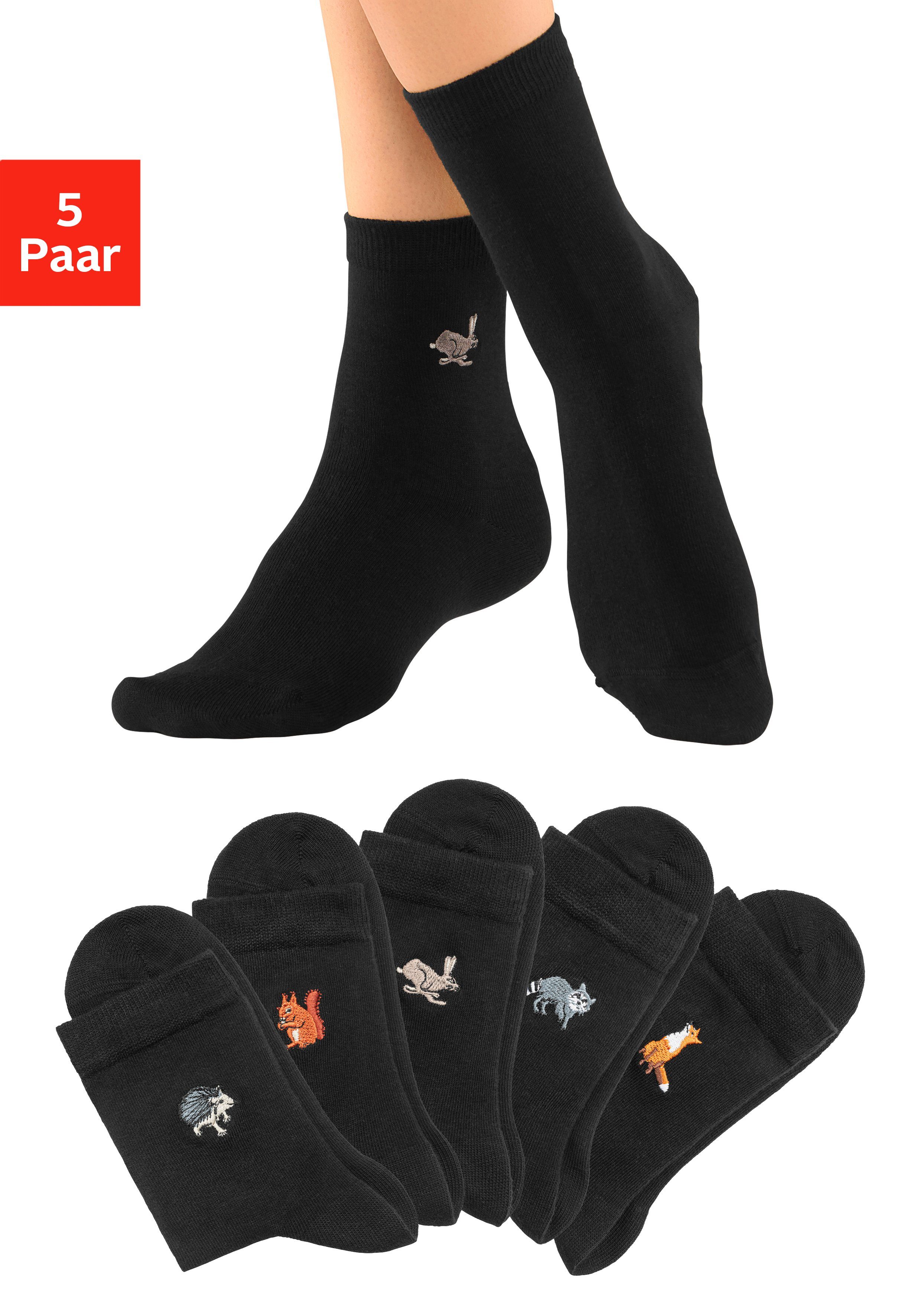 H.I.S Sokken met luxueus borduursel (set, 5 paar)