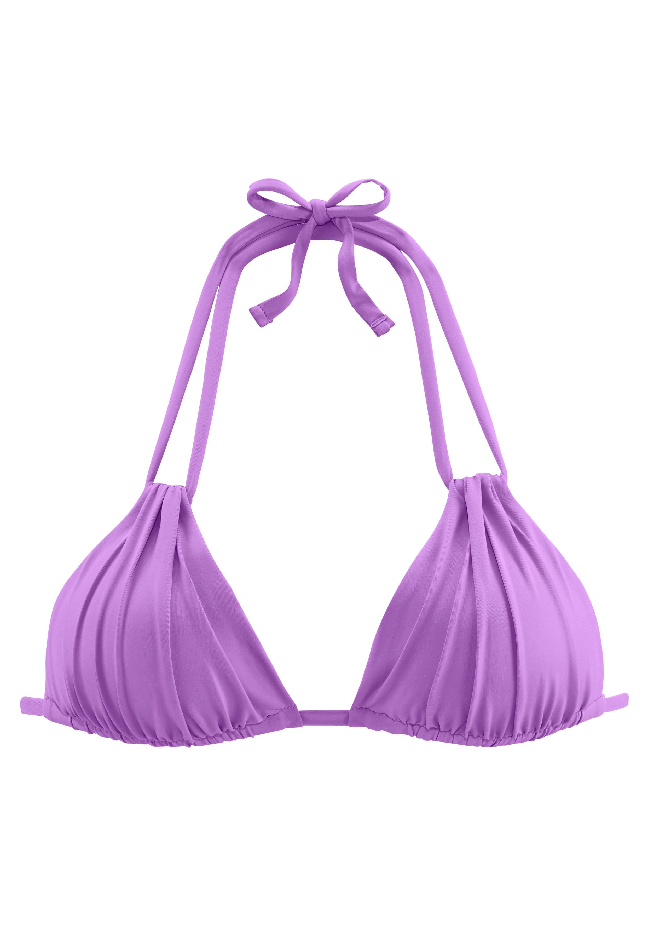 s.Oliver RED LABEL Beachwear Triangel-bikinitop Spain met plooi en dubbele bandjes bikini's maat A/B A/B paars