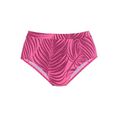 active by lascana highwaist-bikinibroekje coal met mix van motieven van palmen en strepen roze