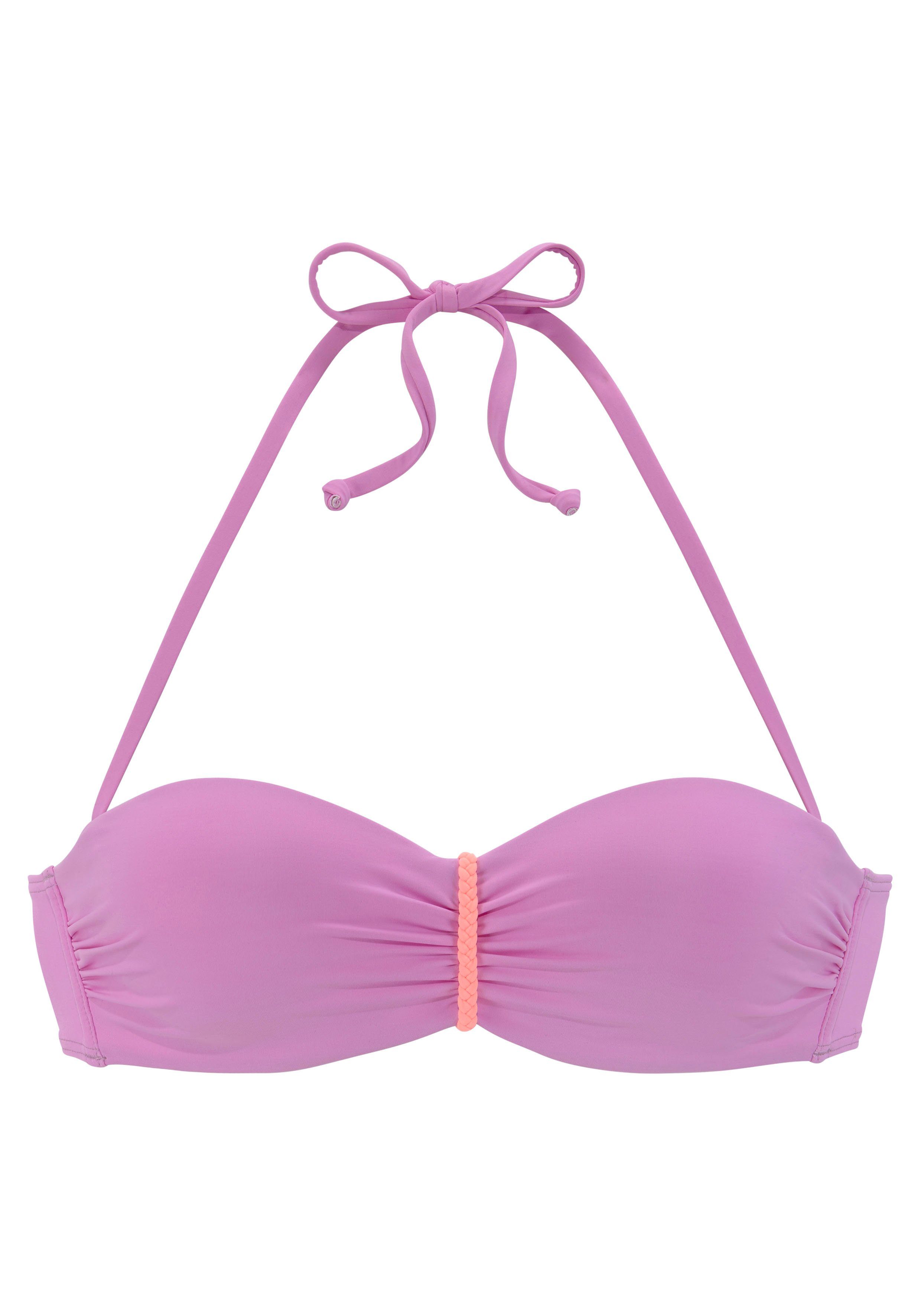 Venice Beach Beugelbikinitop in bandeaumodel ANNA met gevlochten details