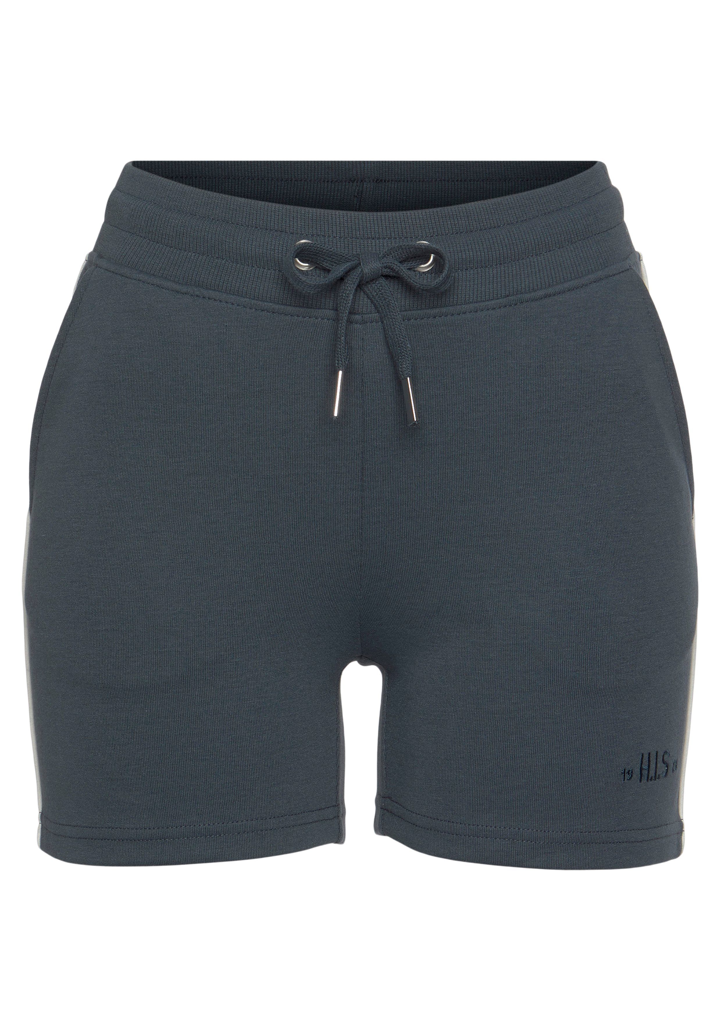 H.I.S Short met wit paspel opzij mix & match maat 44/46 blauw