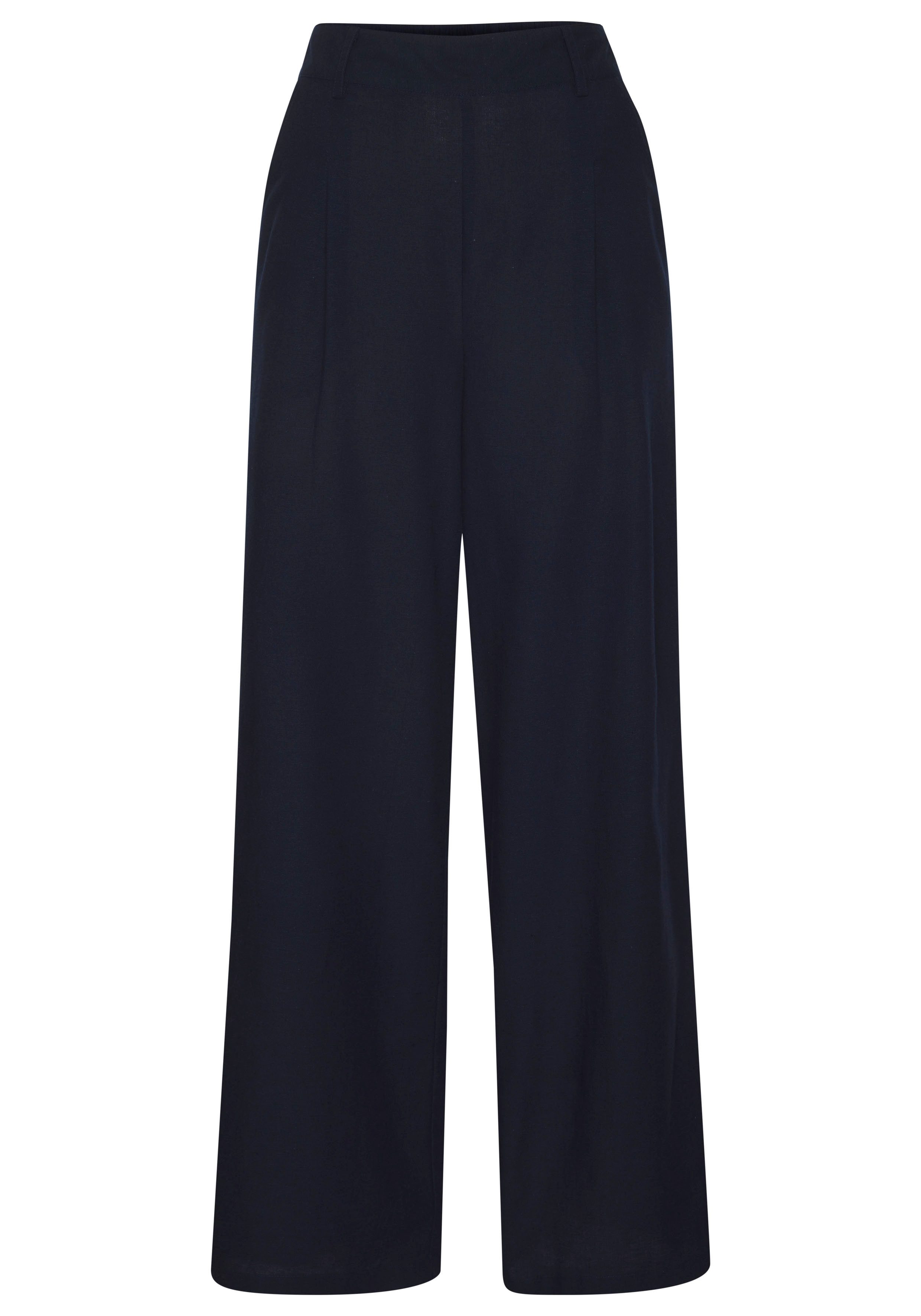 Lascana Palazzobroek met riemlussen, linnenbroek, zomerbroek, casual