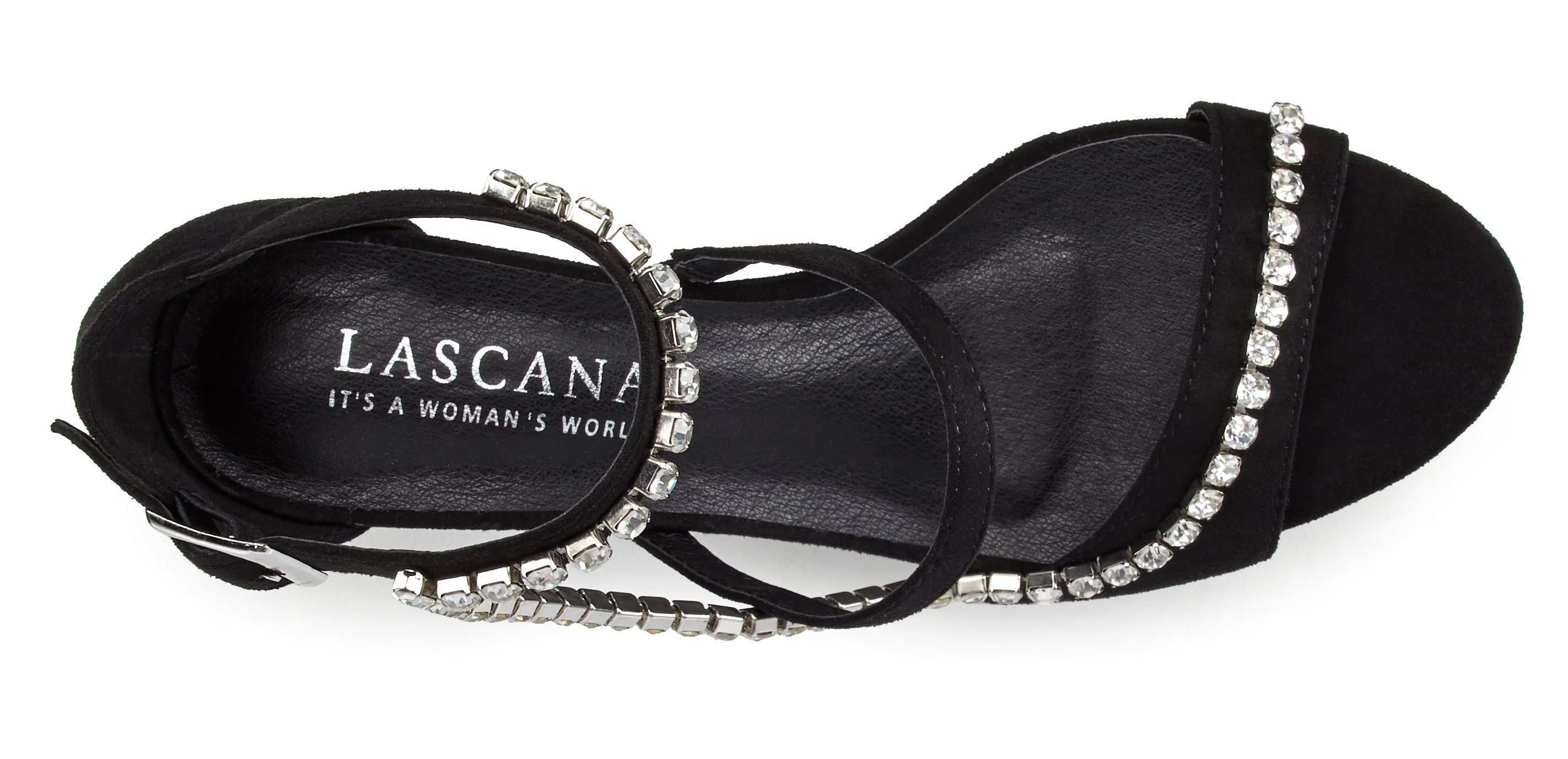 Lascana Sandalen Sandalette, zomerschoen met sieraandeel en comfortabele hakhoogte VEGAN