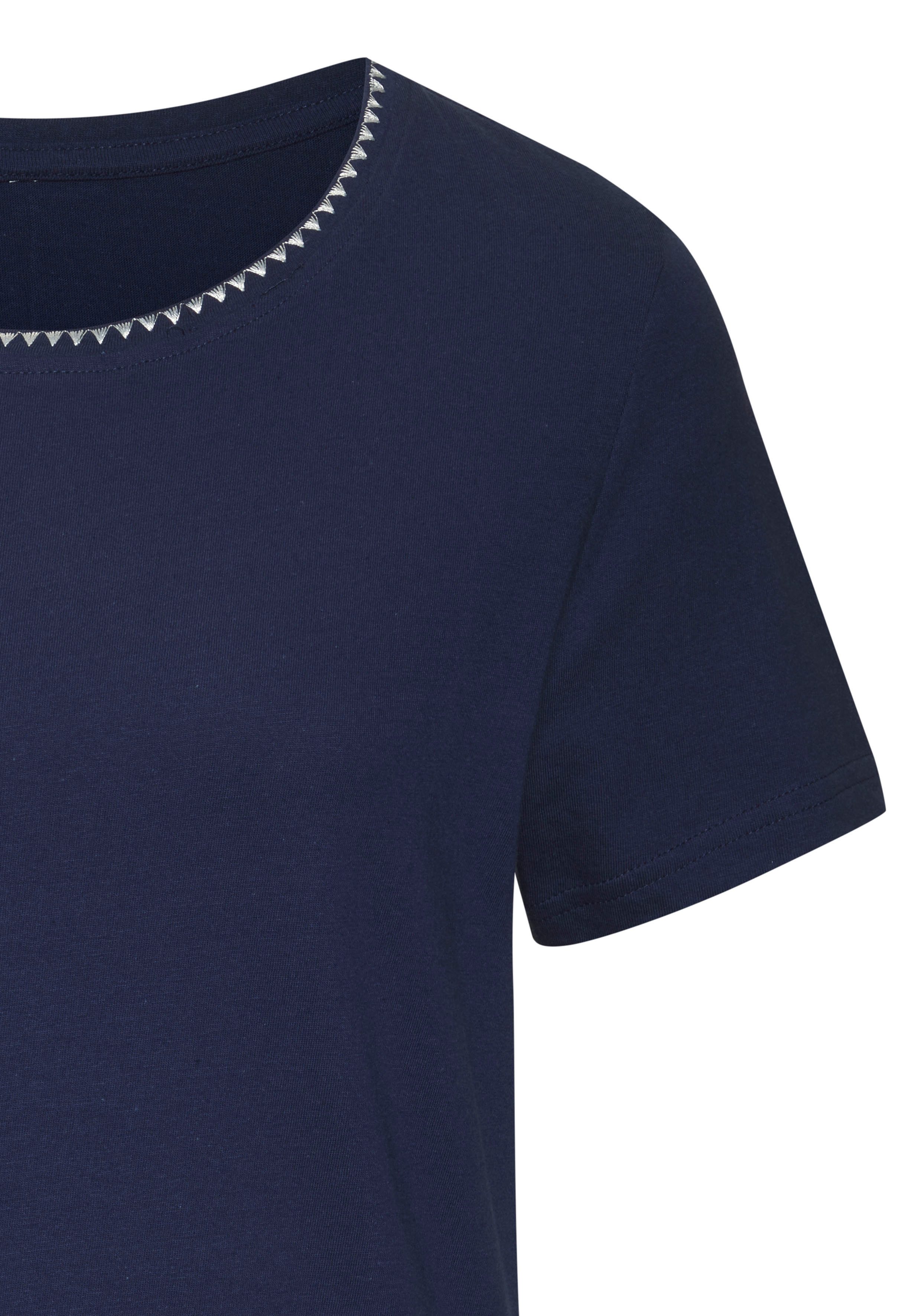Vivance T-shirt Met modieuze contrastborduursel (Set van 2)