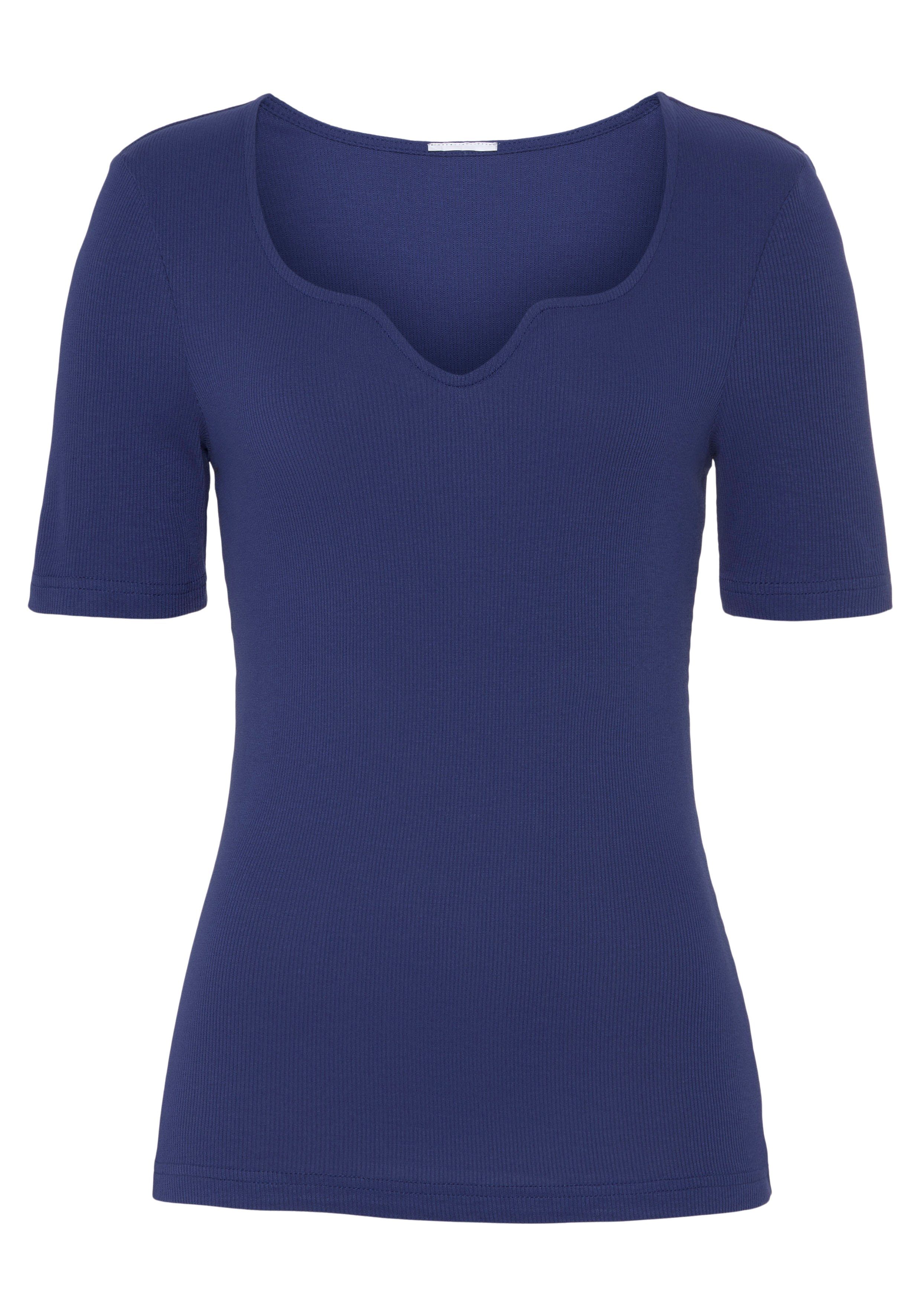 Vivance T-shirt met hartvormig decolleté (Set van 2)