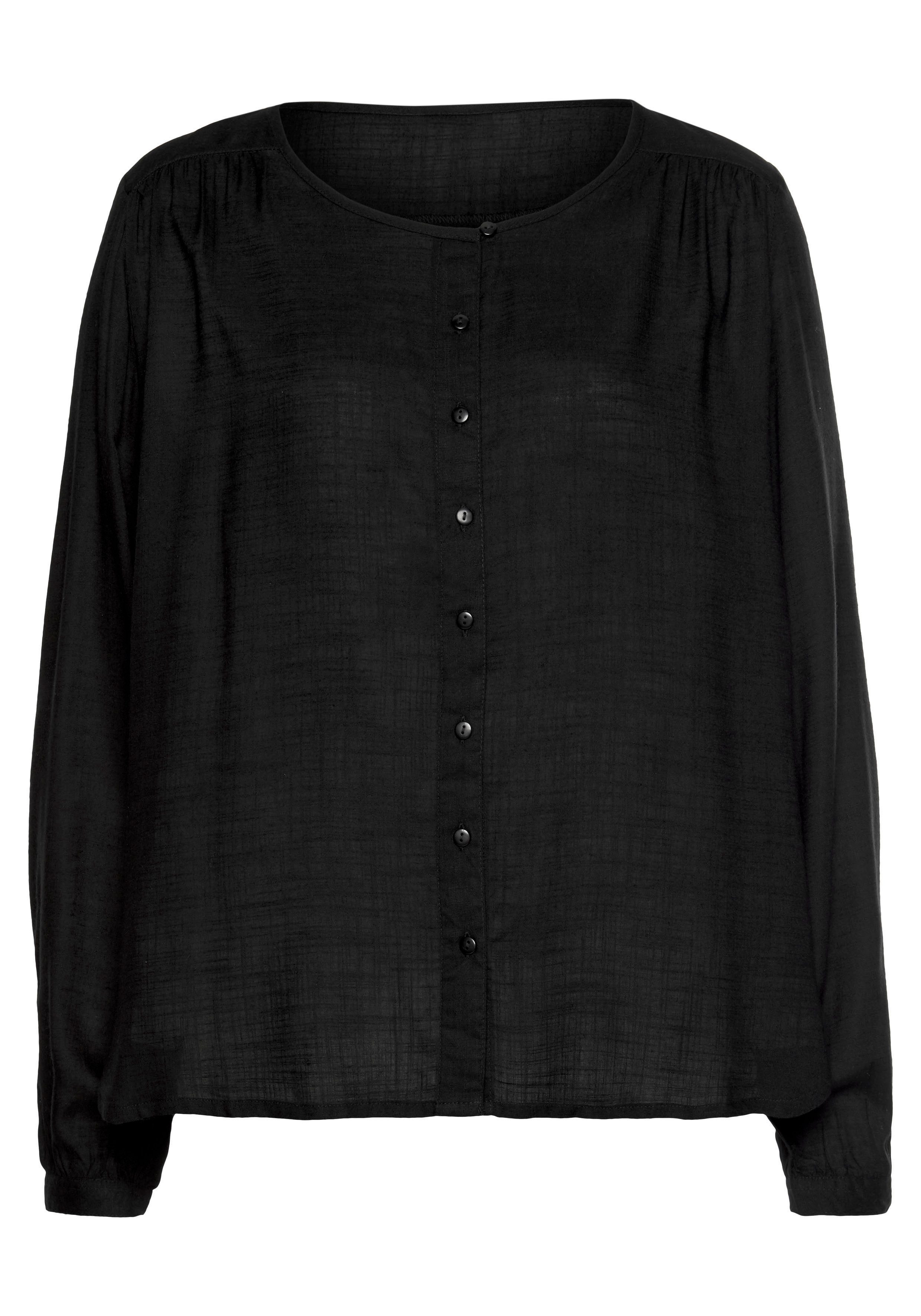 Buffalo Blouse zonder sluiting met knoopsluiting, basic, blouse met lange mouwen