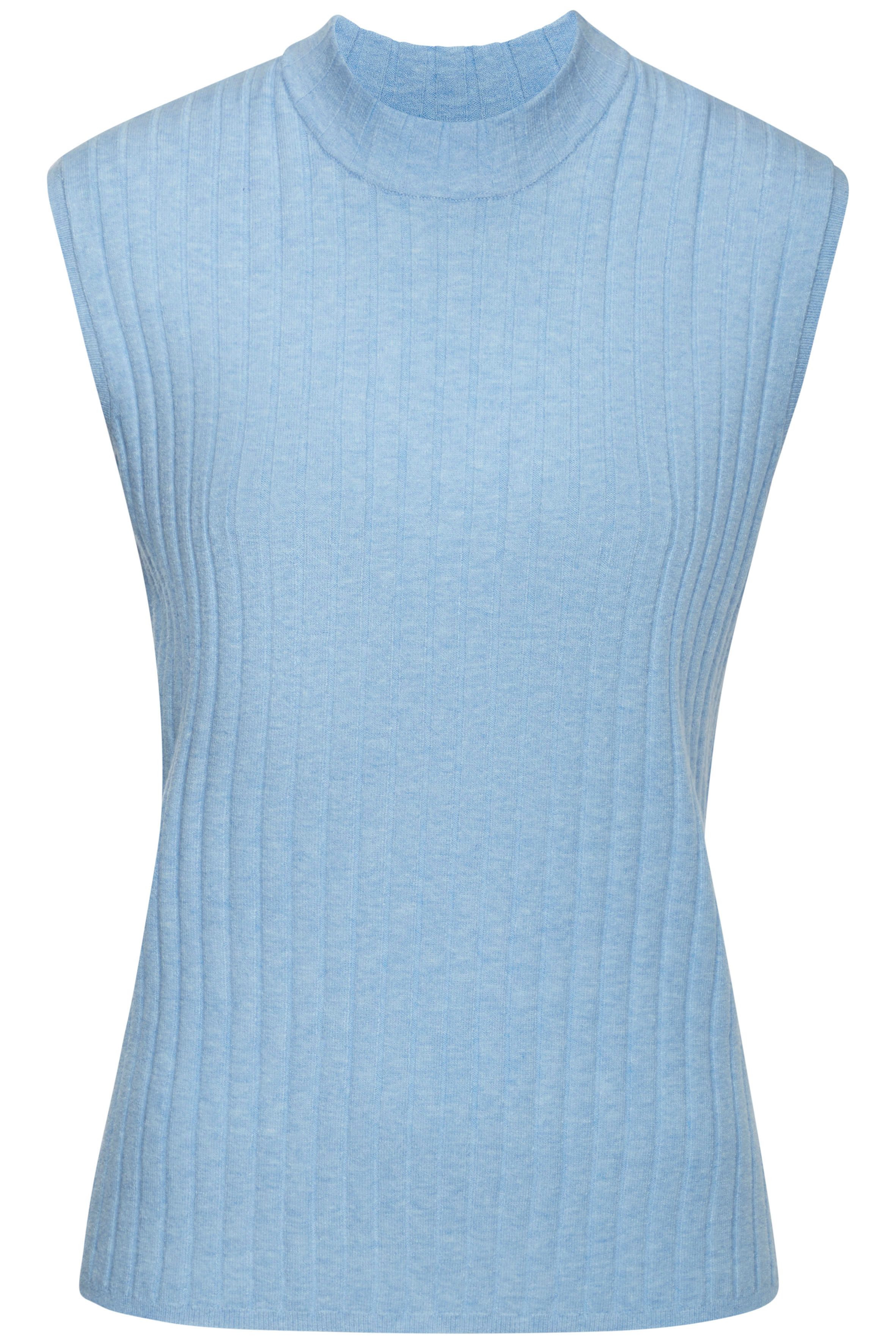 French Connection Gebreide top met klein staand kraagje, loungewear mix & match maat 32/34 blauw