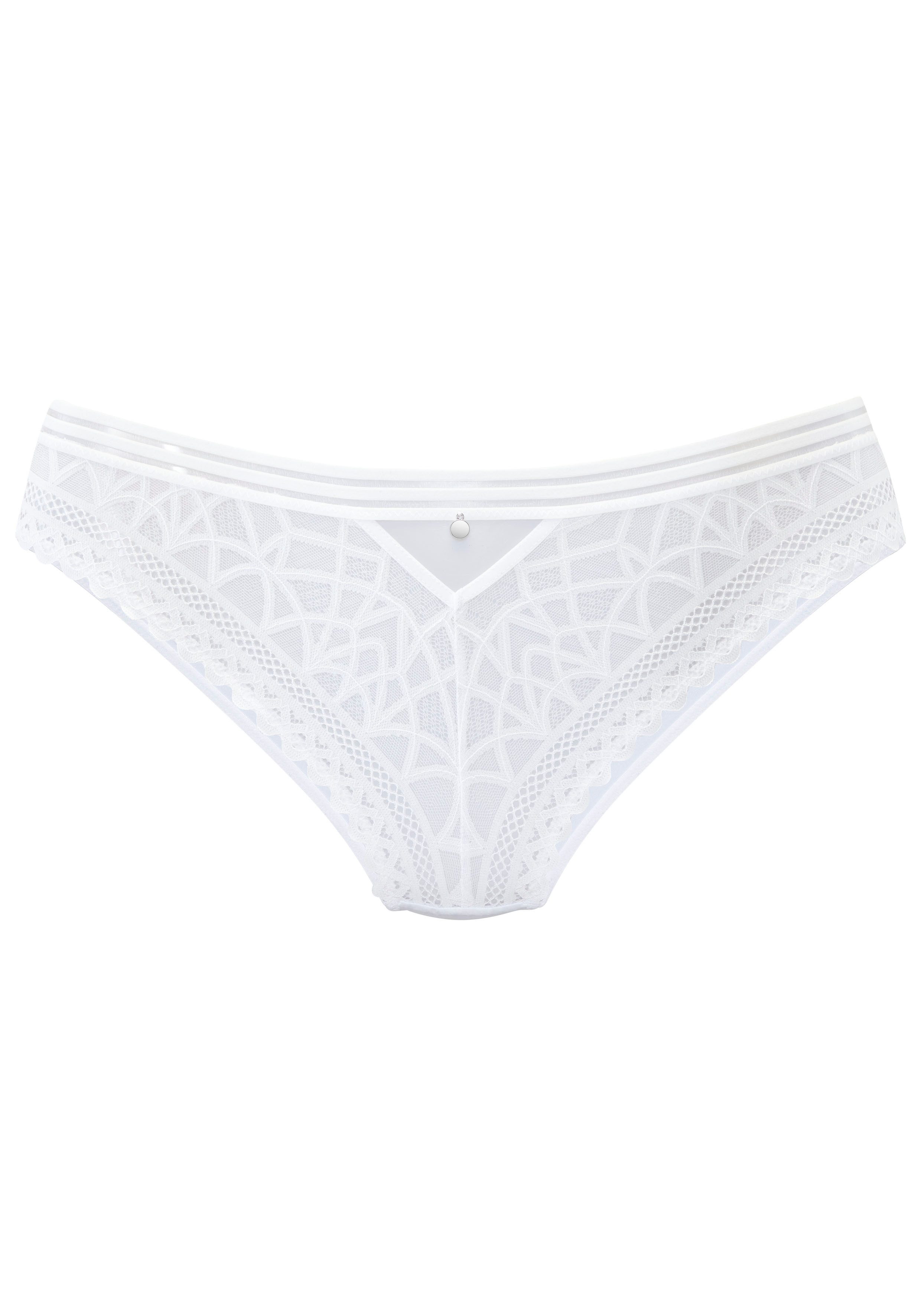 s.Oliver RED LABEL Beachwear Slip Milene met edele band en modieus accessoire aan de voorkant in het midden