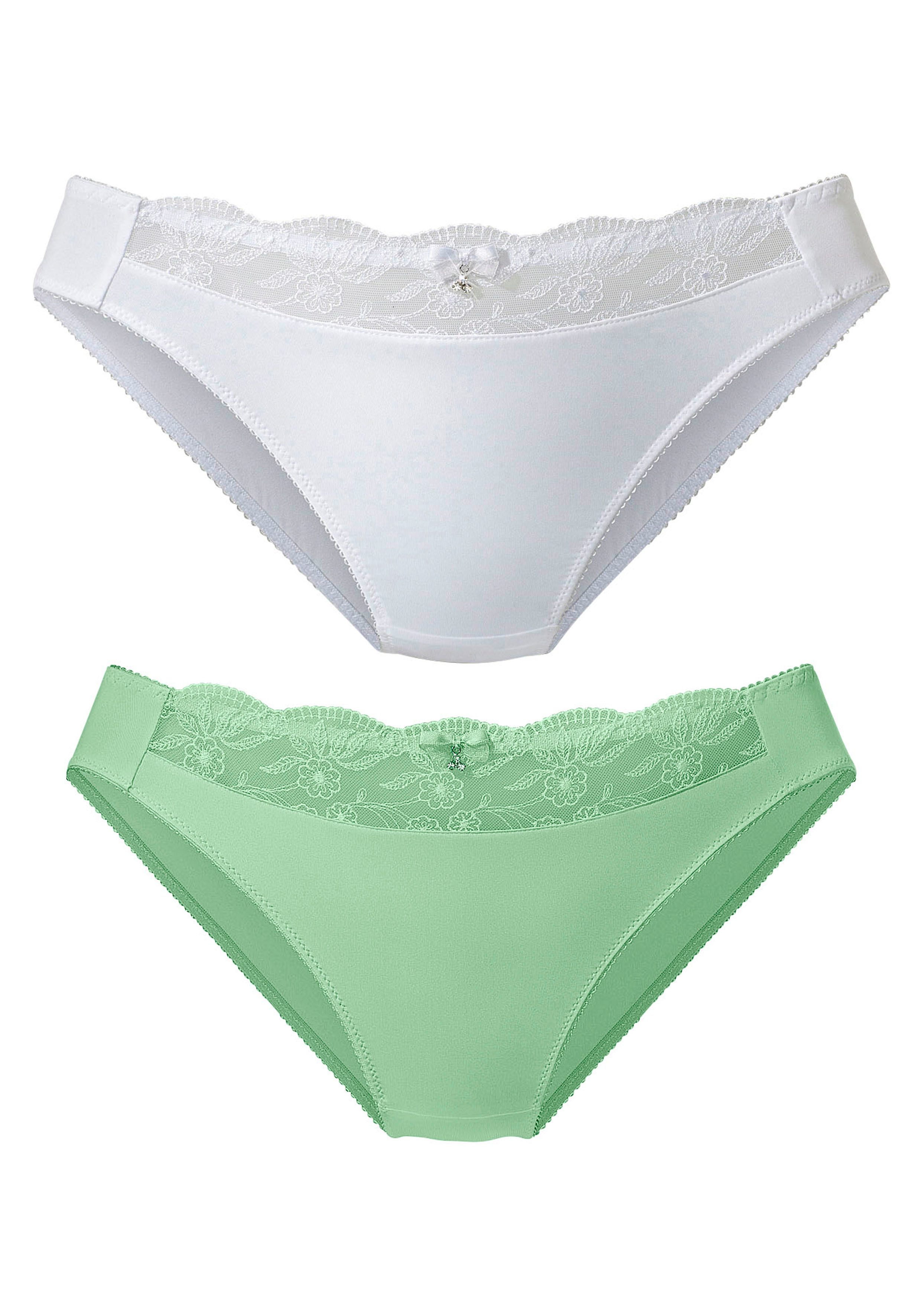 Nuance Slip met mooie borduurkant (set, 2 stuks) slips maat 52/54 groen