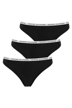 tommy hilfiger underwear string met smalle logoboord (3 stuks) zwart