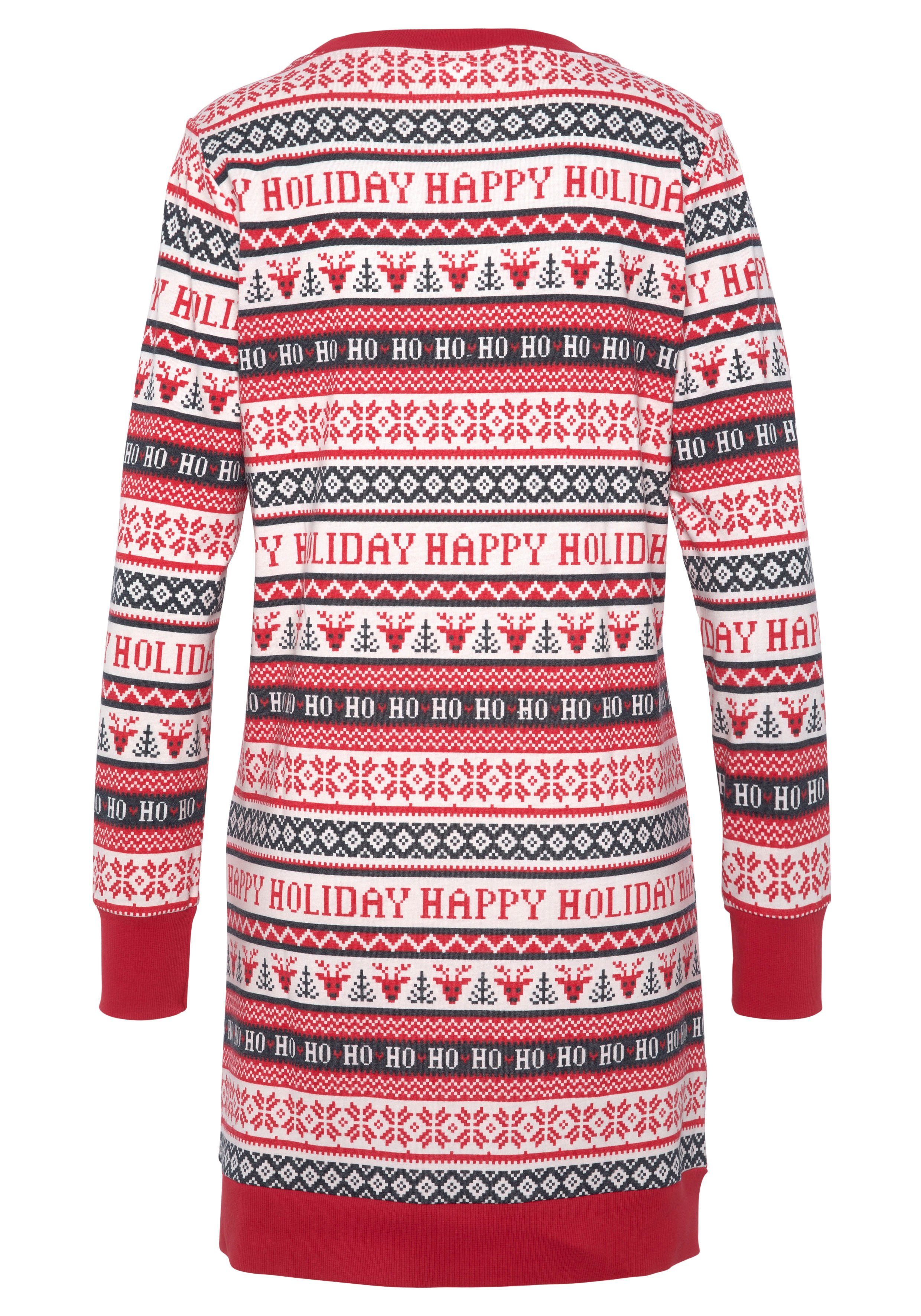 Lascana Nachthemd met winterse print