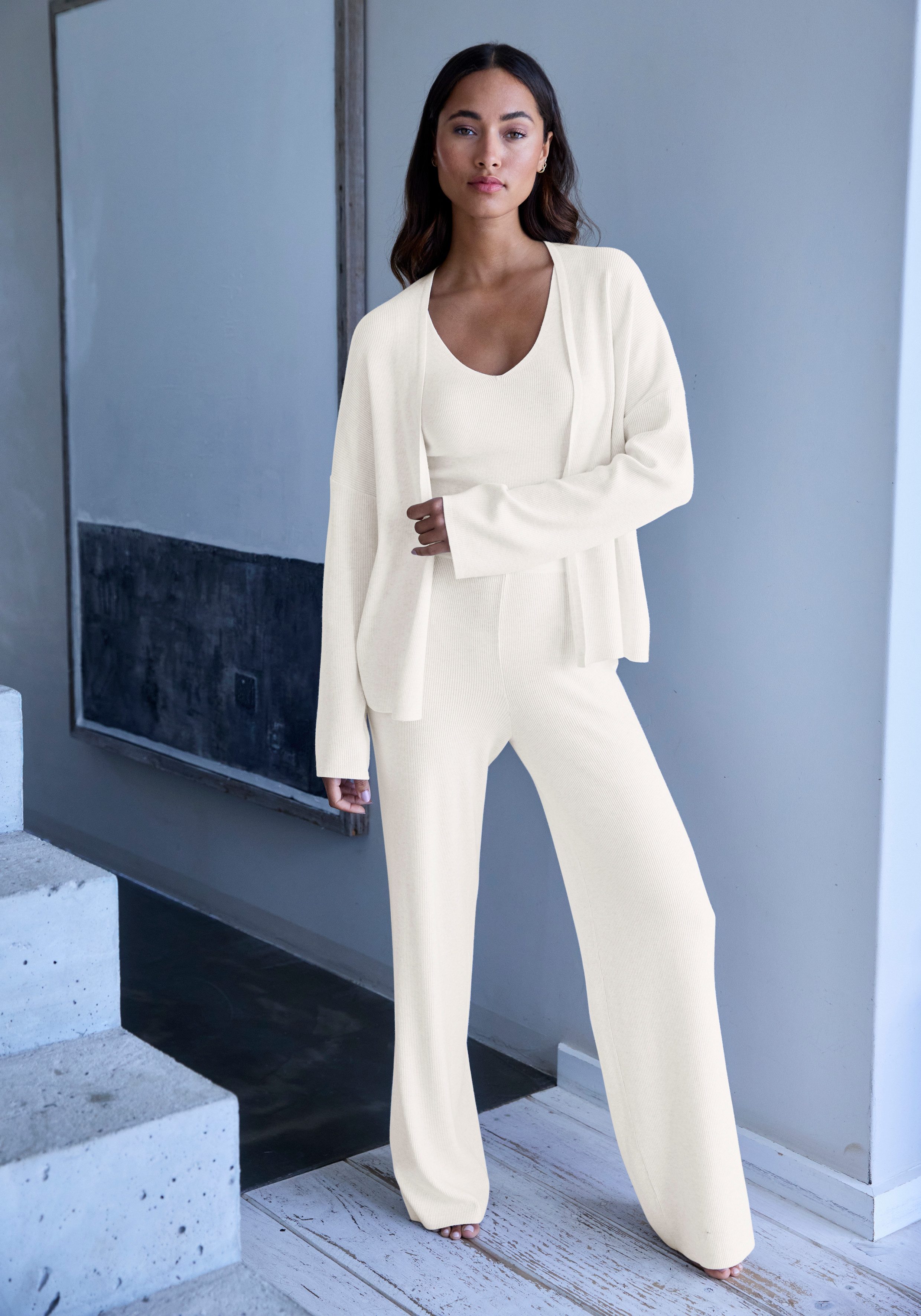 Copenhagen Studios Cardigan van hoogwaardige, fijne rib, loungewear