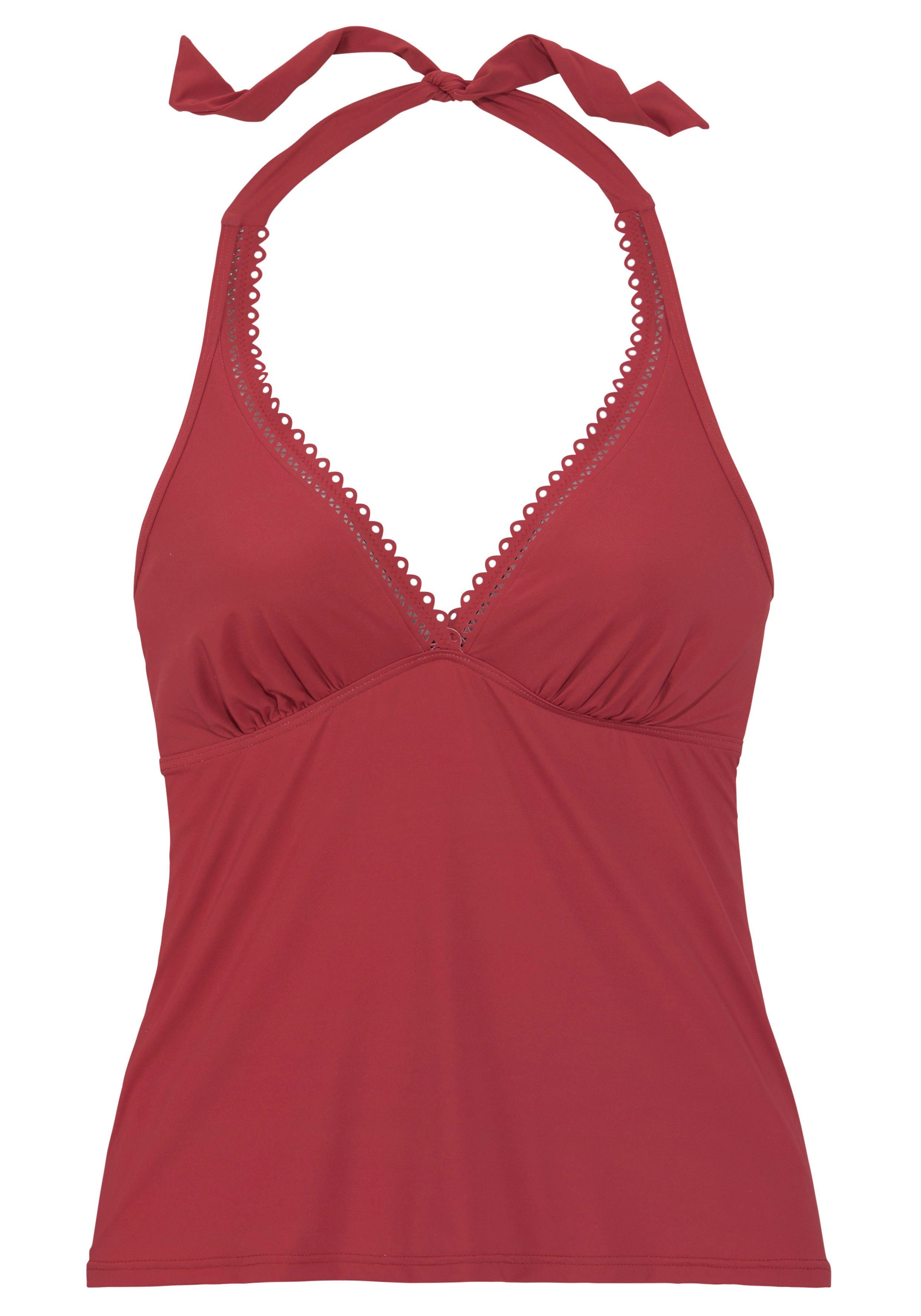 s.Oliver RED LABEL Beachwear Tankinitop met beugels Aiko met gehaakte look