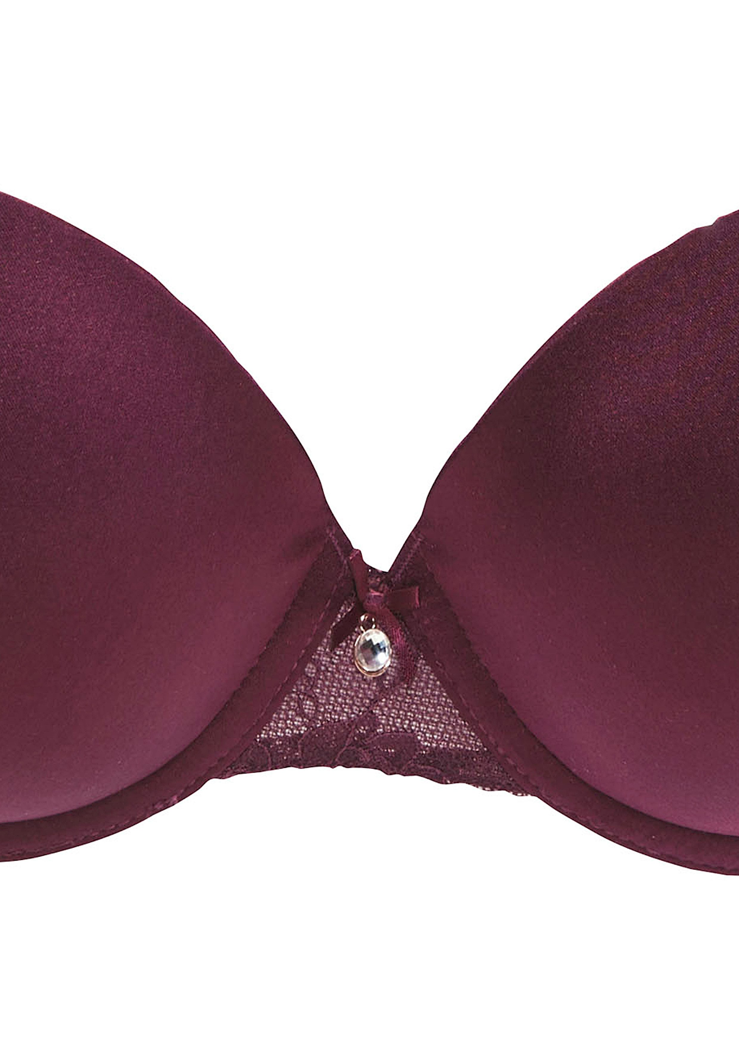 Lascana Push-up-bh Alana met hoog zijdegehalte en elegant kant, lingerie