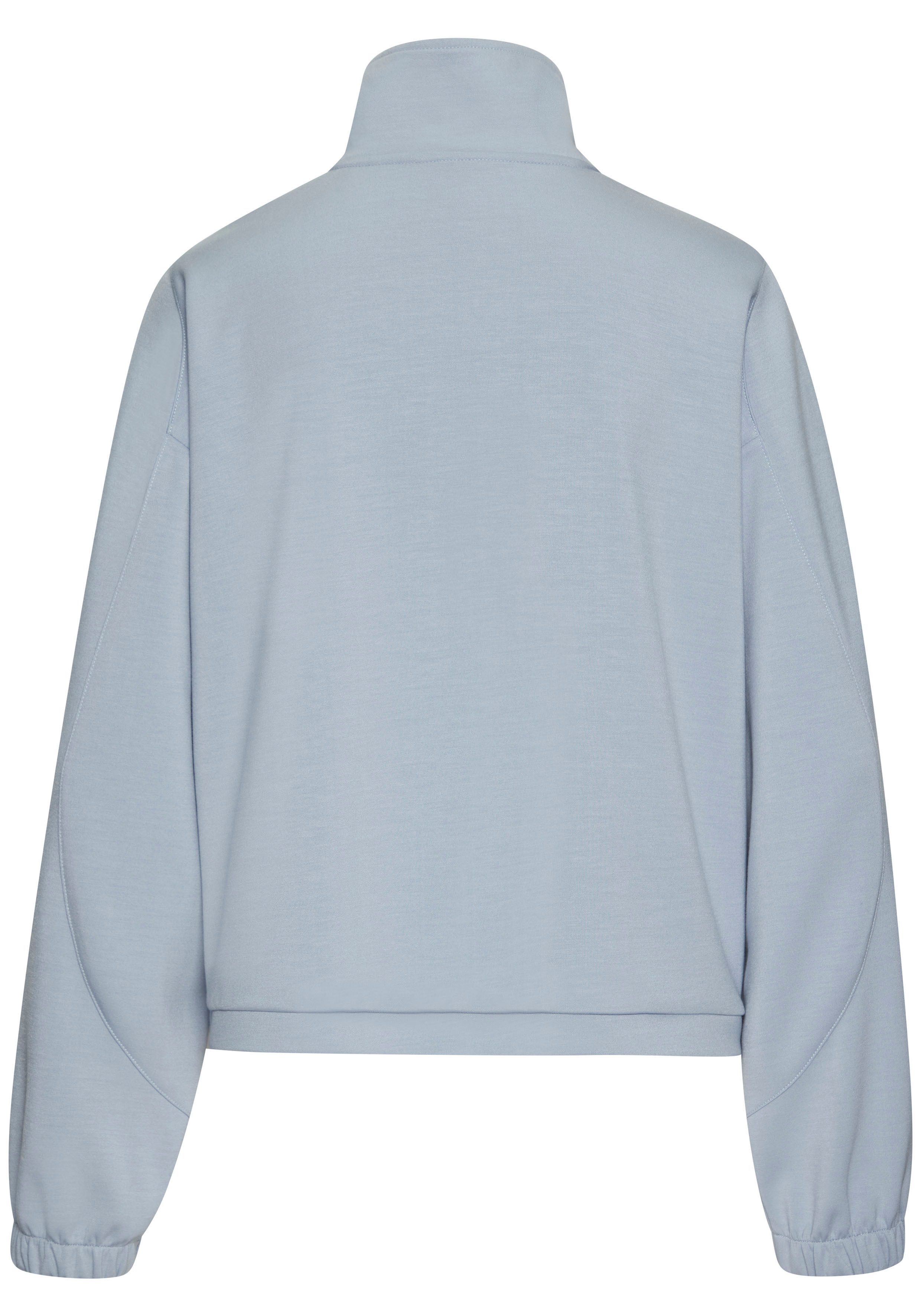 Copenhagen Studios Shirt met lange mouwen gemaakt van hoogwaardig materiaal met staande kraag en rits