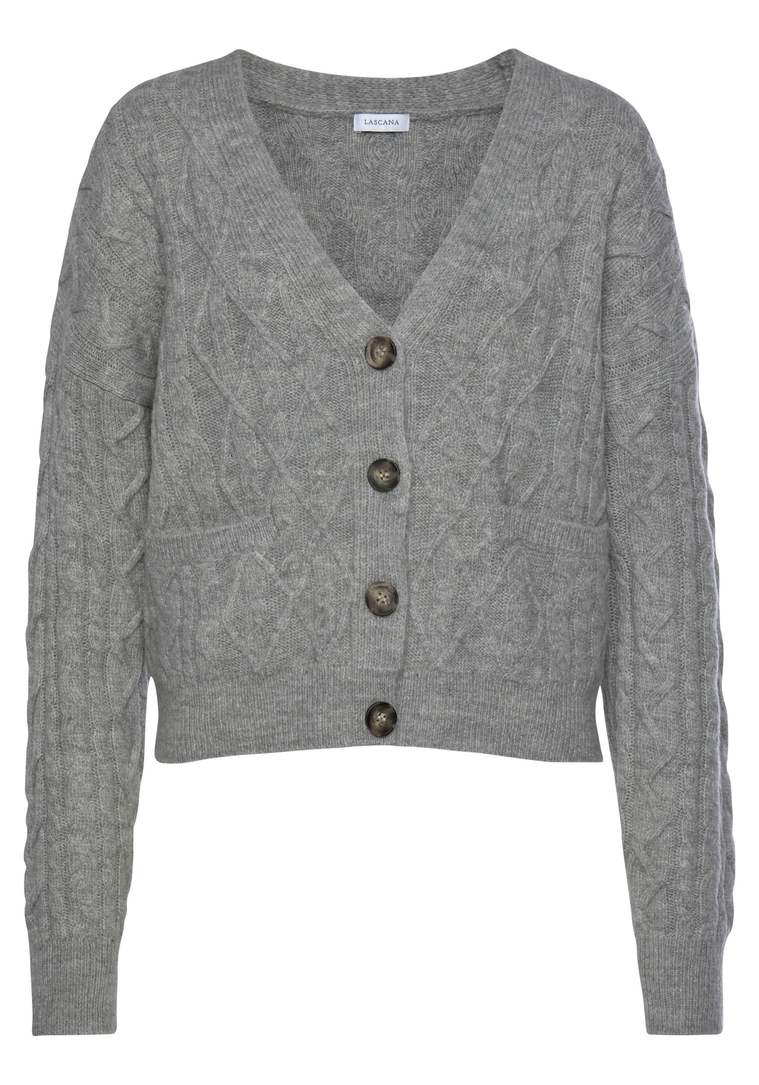 Lascana Vest met kabelpatroon, knuffelzachte cardigan, casual